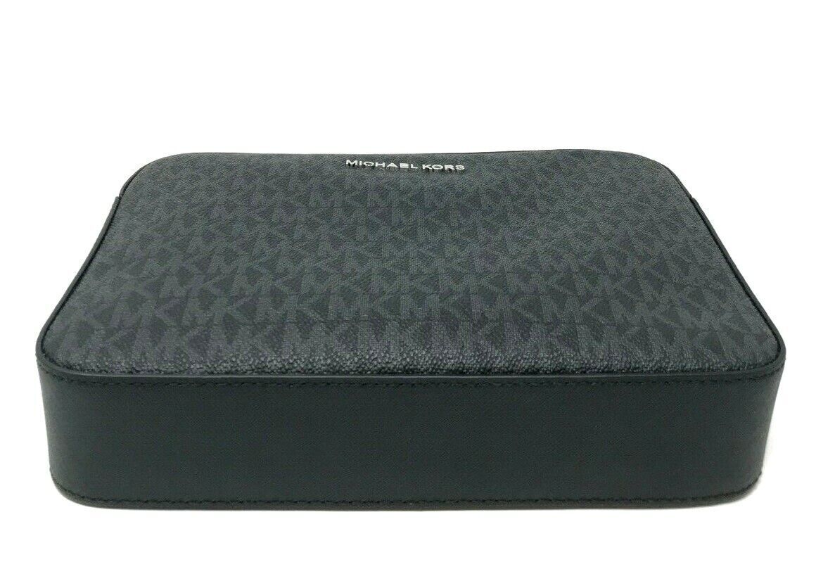 Michael Kors Jet Set Item Large East West Black Signature Crossbody Chain Bag