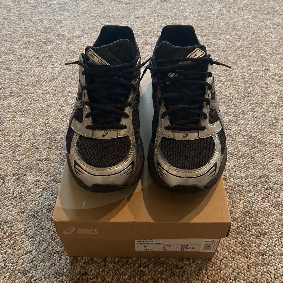 ASICS GEL-1130 Iridescent Black/Pure Silver Low Top Mesh Lace Sneaker 1203A997