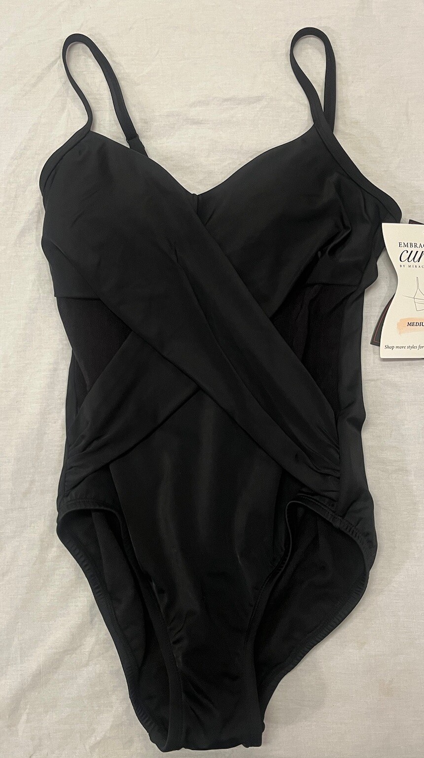 Embrace Your Curves By Miracle Brands Swimsuit Small Black Vacation Beach Pool