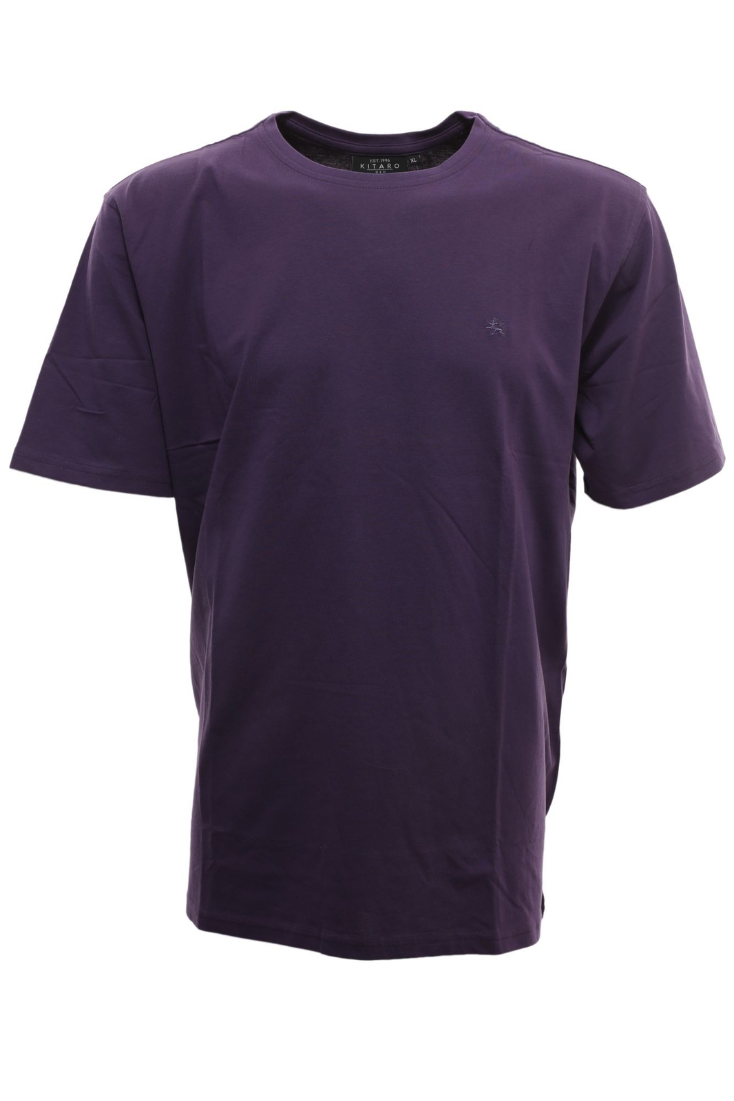 Kitaro T-Shirt Base Tinta Unita Uomo Short Sleeve Crew Neck Cotton Plus Size