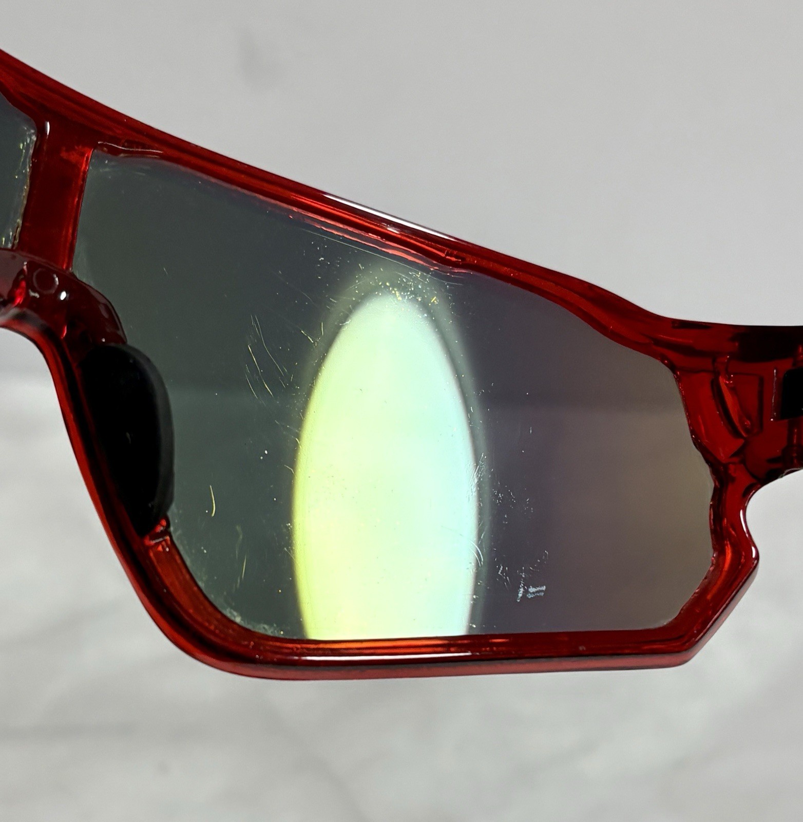 XLoop 8X3631 Black/Red Wrap Sunglasses Plastic Frames Mirror Lenses For Men READ