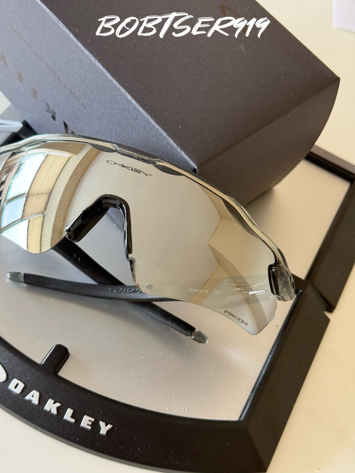 Oakley OO9208 Radar EV Path Sunglasses Clear Gray Frame Prizm Mirrored Lens