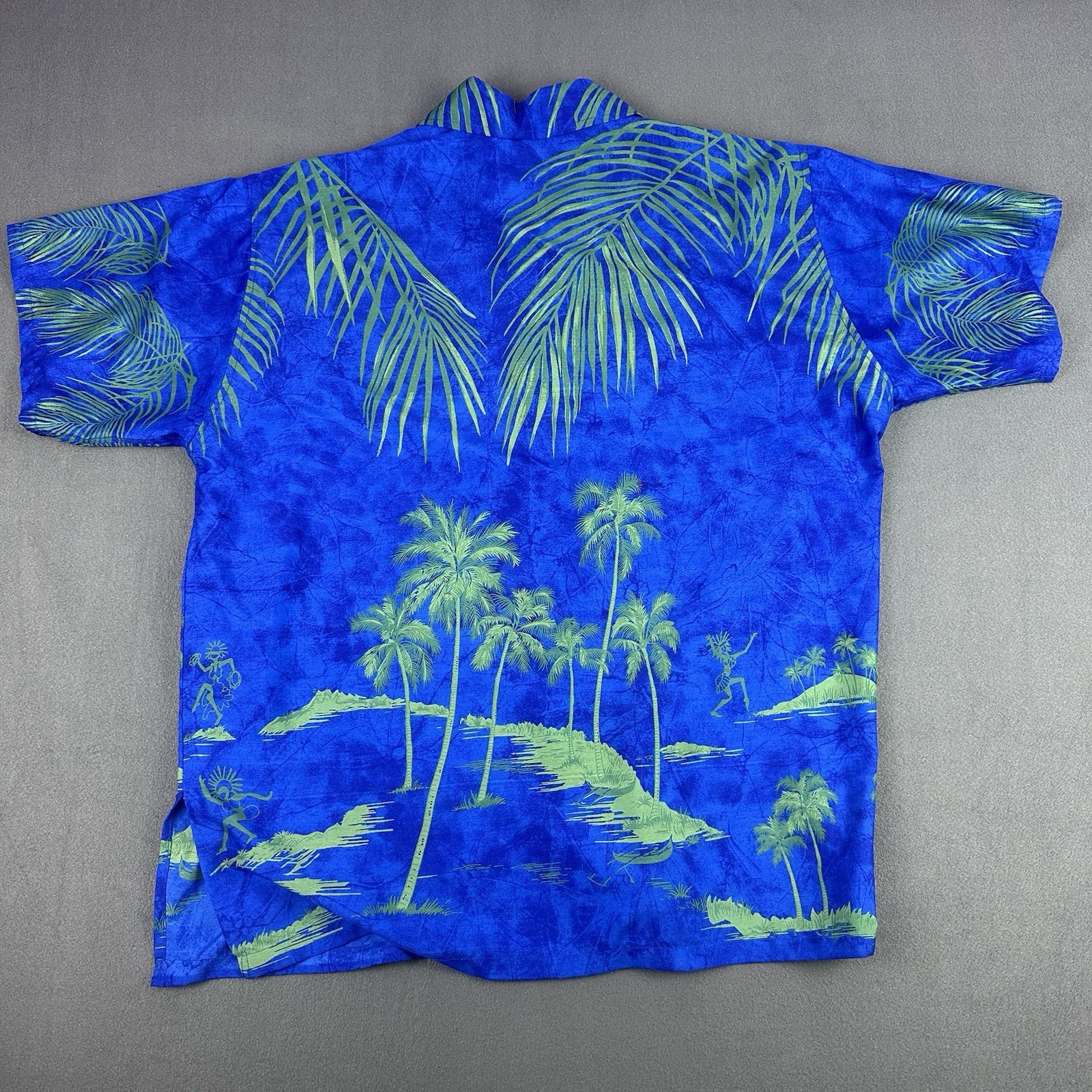 Vintage Reed Aloha Hawaiian Shirt Men’s Large Palm Tree Camp Shirt