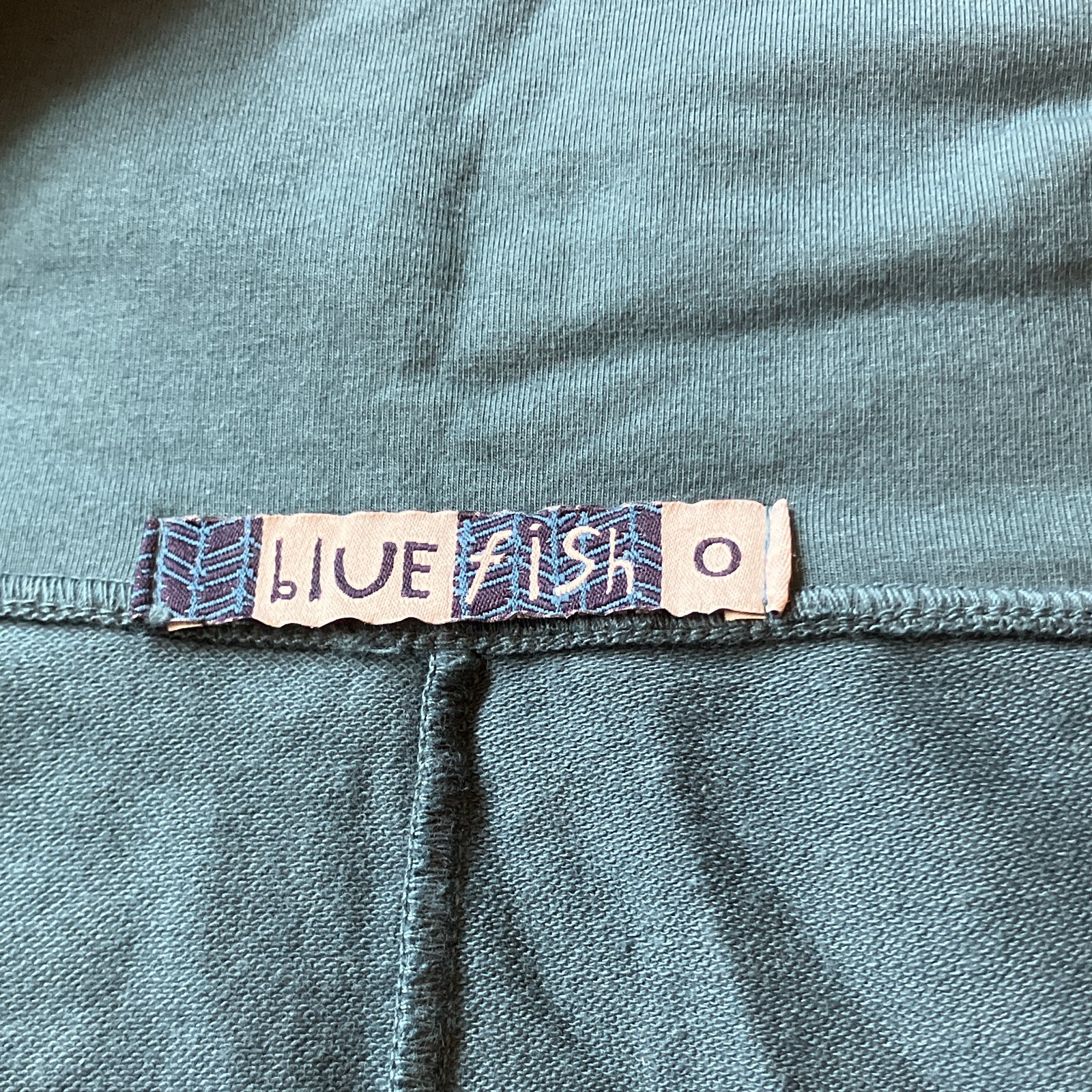 Blue Fish Women’s Teal-Blue Organic Cotton Stretch Wide-Leg Pants folding Waist
