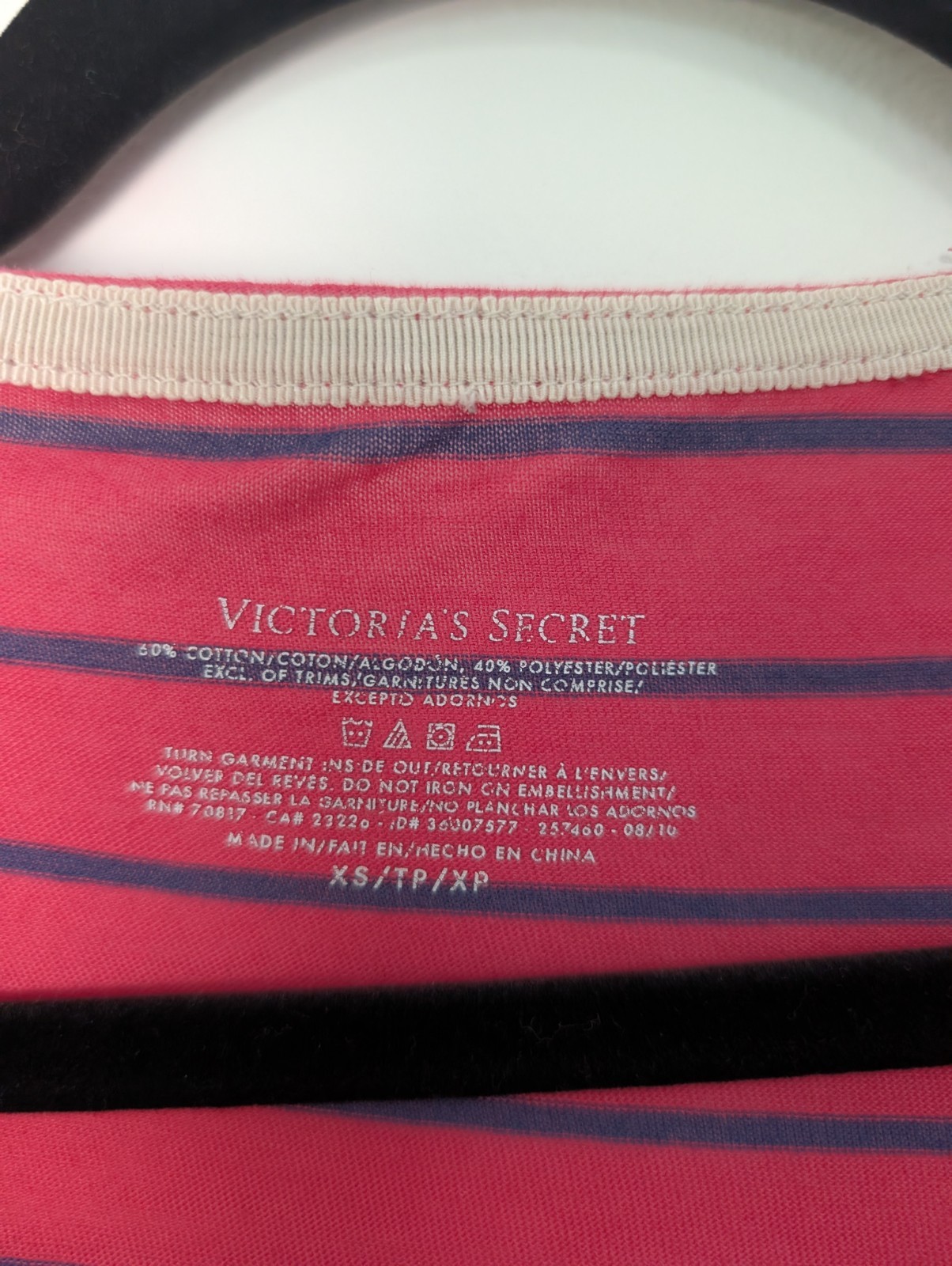 Victoria’s Secret Pink and Navy Striped Scoop-Neck Sleepwear