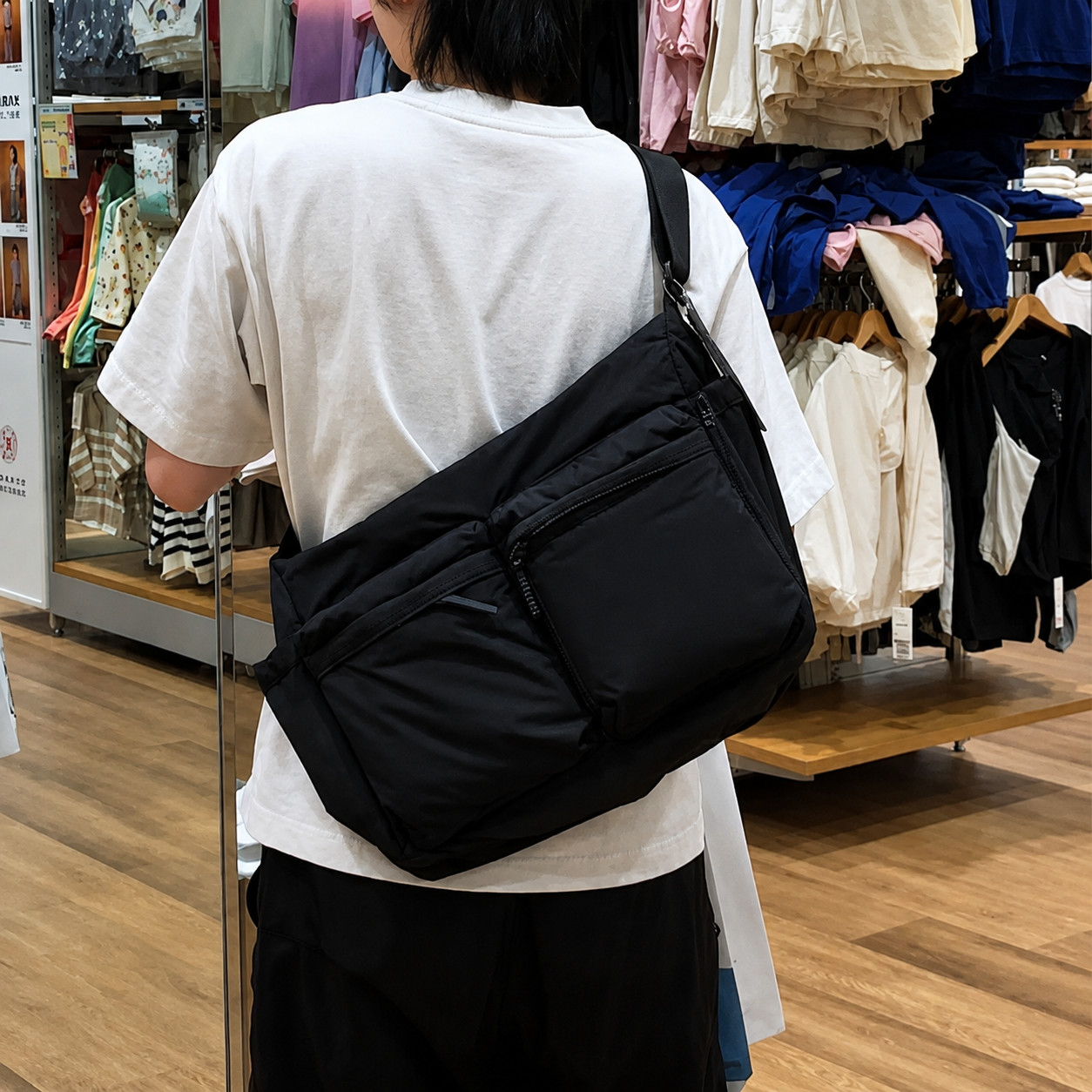 UNIQLO Casual Multi-pocket Messenger Bag Women Fashion Nylon Shoulder Bag Travel