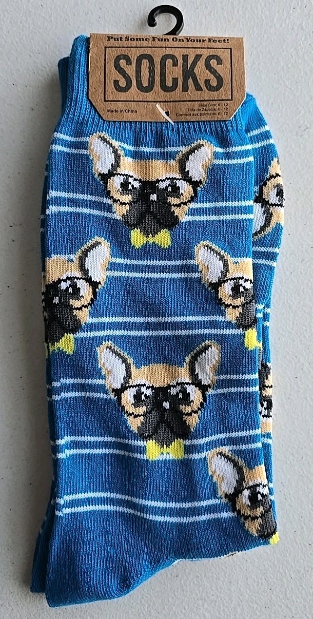 Kohl’s BioWorld Frenchie Pup Themed Men’s Dress Socks – Shoe Size 8-12