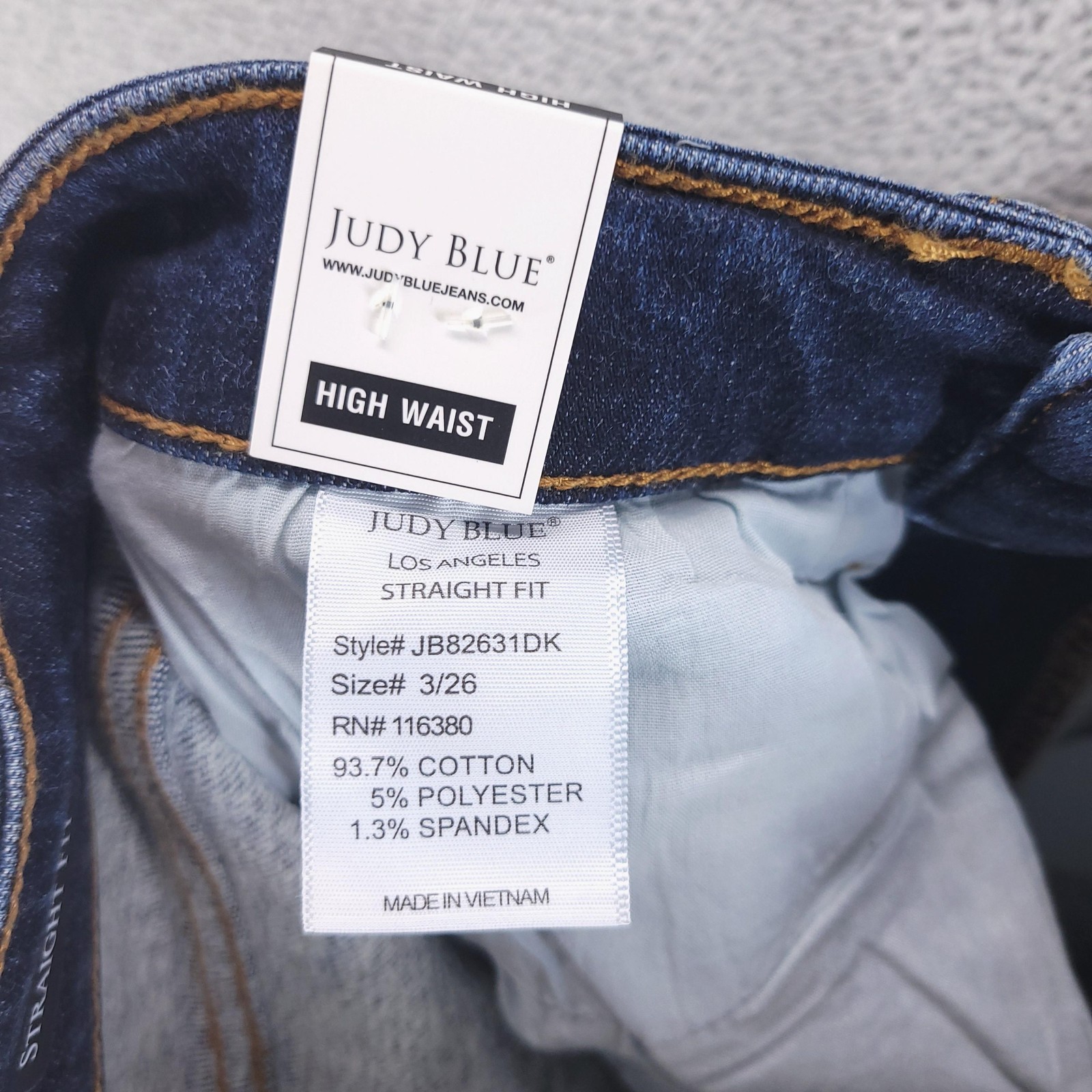 Judy Blue Jeans Womens 26 Blue High Rise Straight Dark Wash Stretch Denim