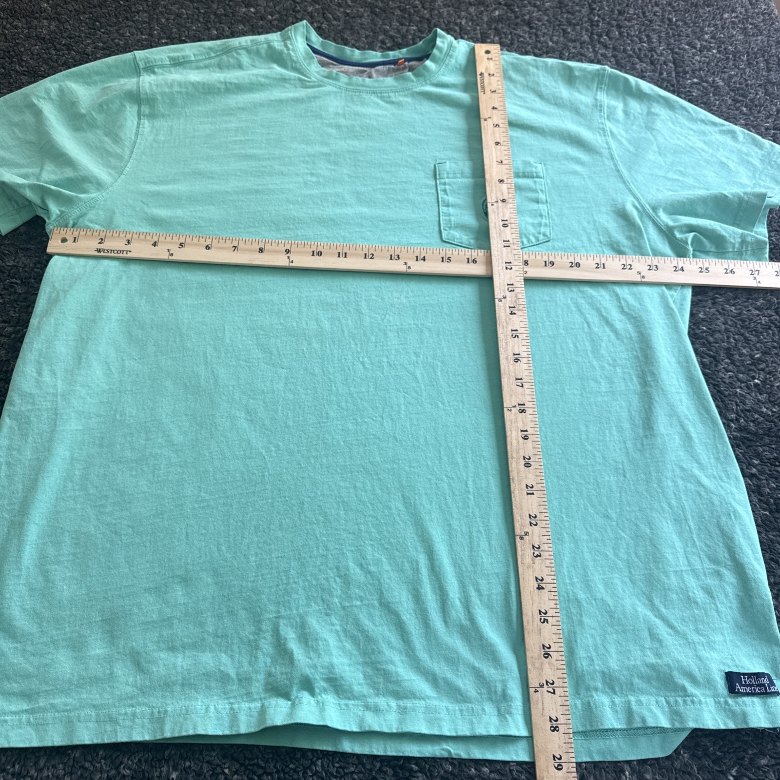 Holland America Line Mens Size XXL Light Neon Green Pocket Tee T-Shirt rare