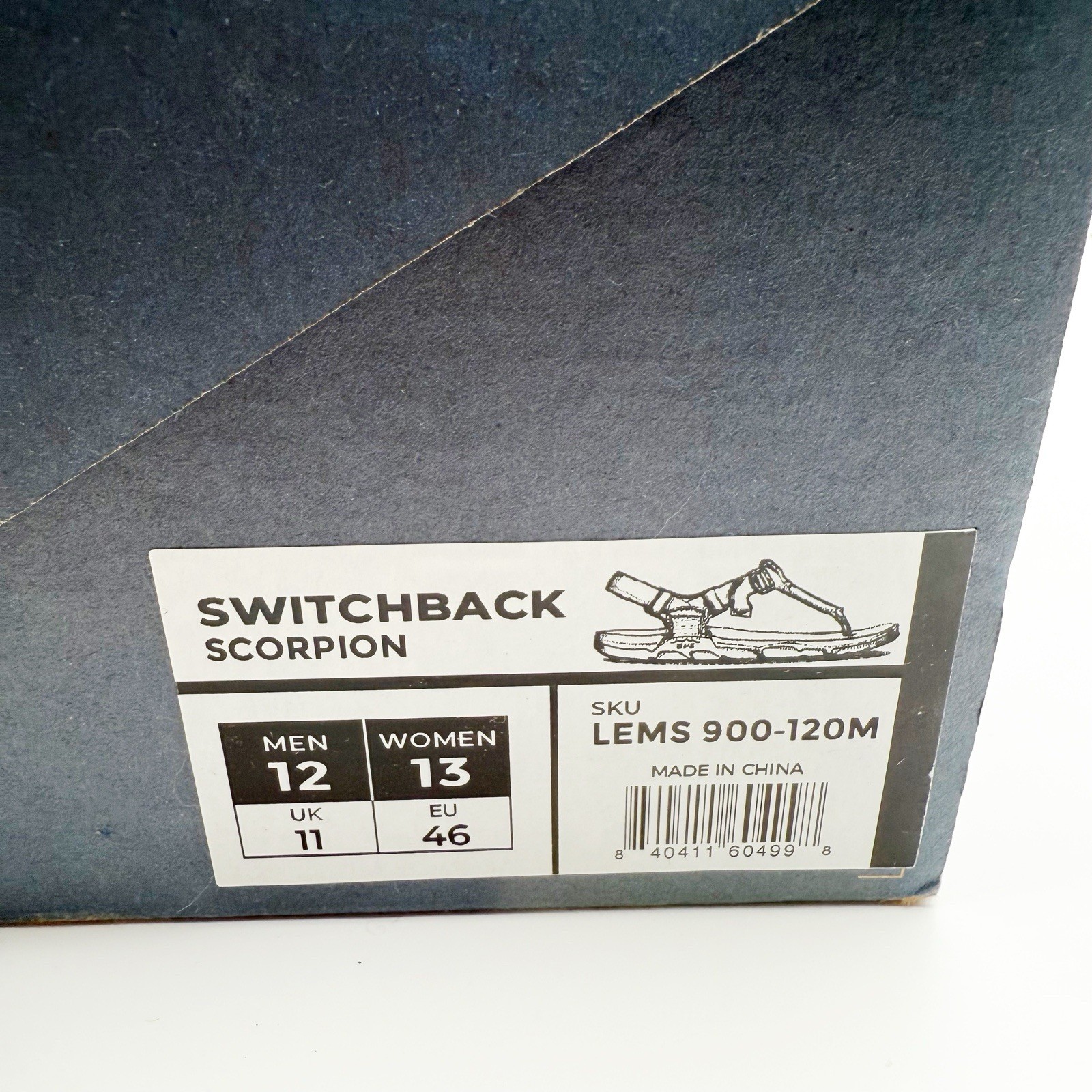Lems Switchback Scorpion Black Sandals Men’s Size 12 New W Box