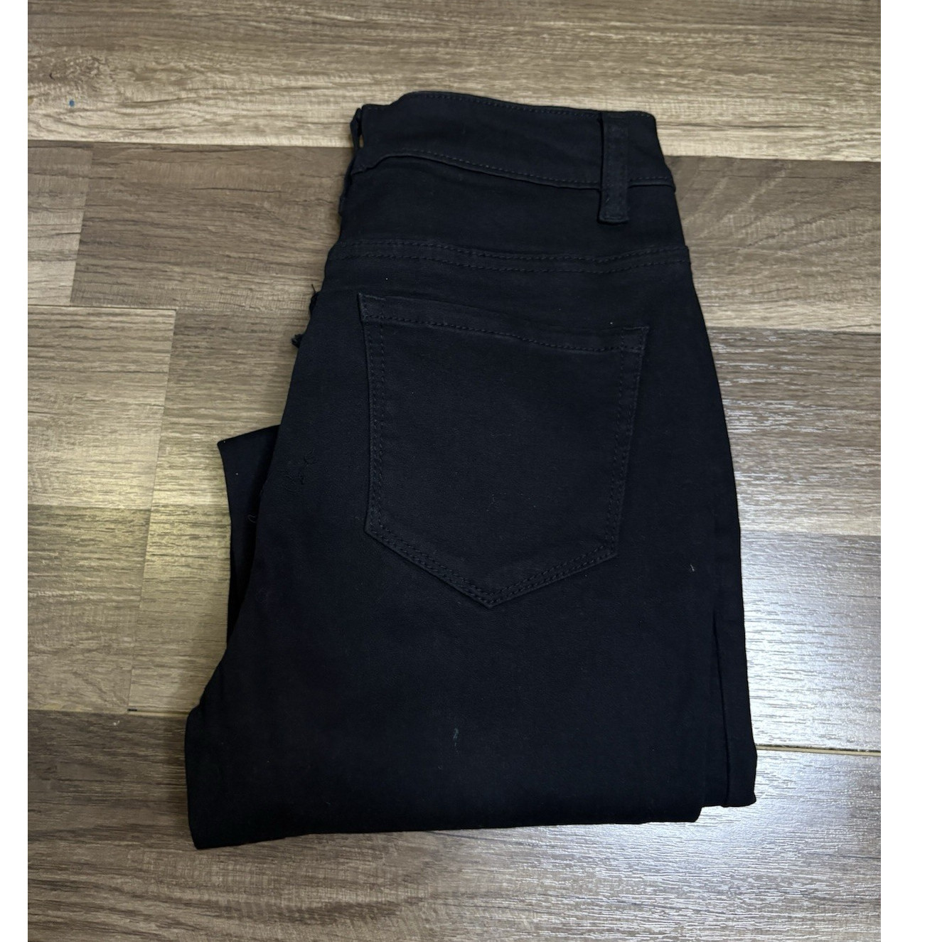 Blue Savvy Black Distressed Denim Jeans Women’s Regular Size 5/27 Solid