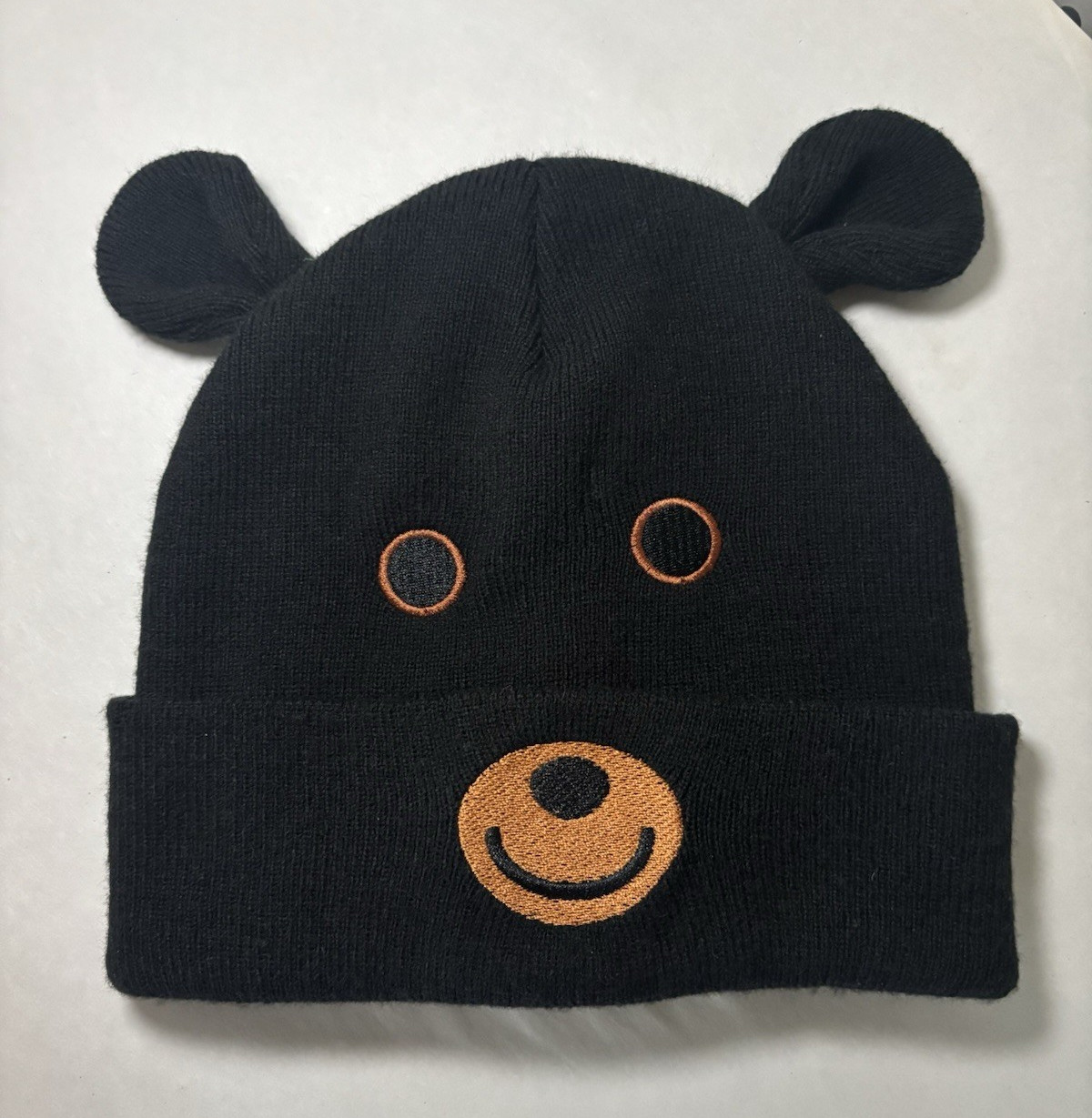 Grassroots California Black Bear Beanie Hat w/ Ears, Unisex, One Size fits most
