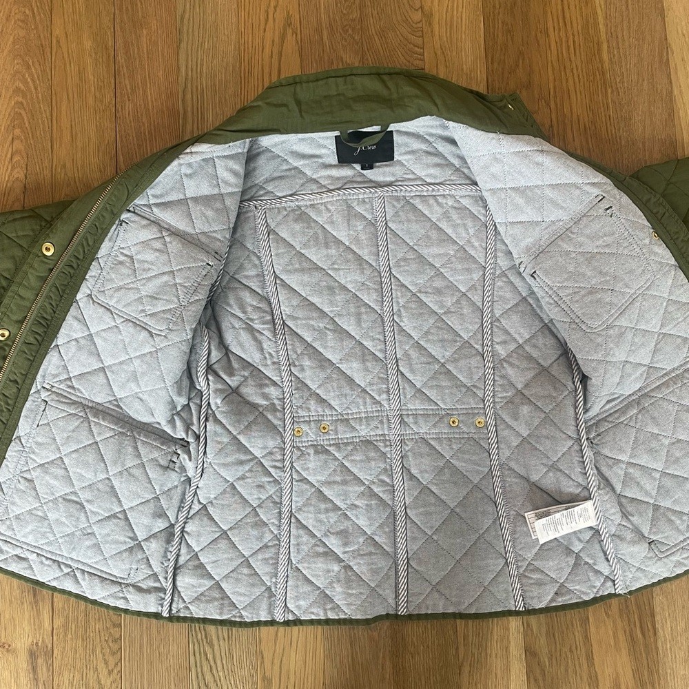 J.Crew Quilted Downtown Field Jacket in Deep Moss
