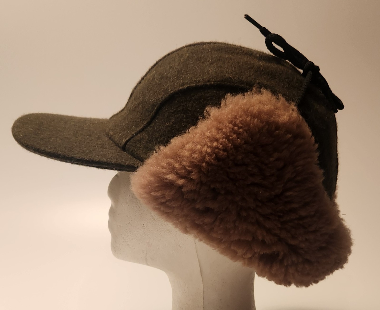 Filson Double Mackinaw Wool Cap Forest Green Shearling Ear Flaps As Pictured