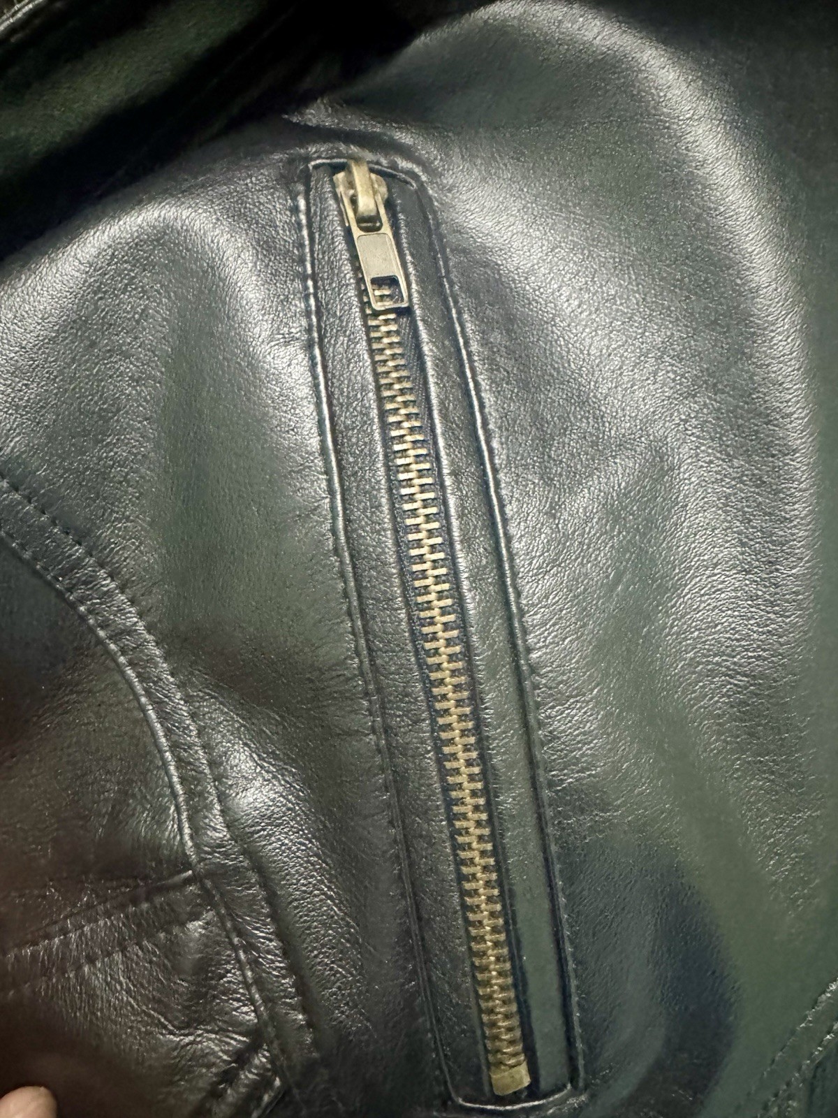 Gianni Velente Milano Black Genuine Leather Italian Button Biker Jacket Men’s XL