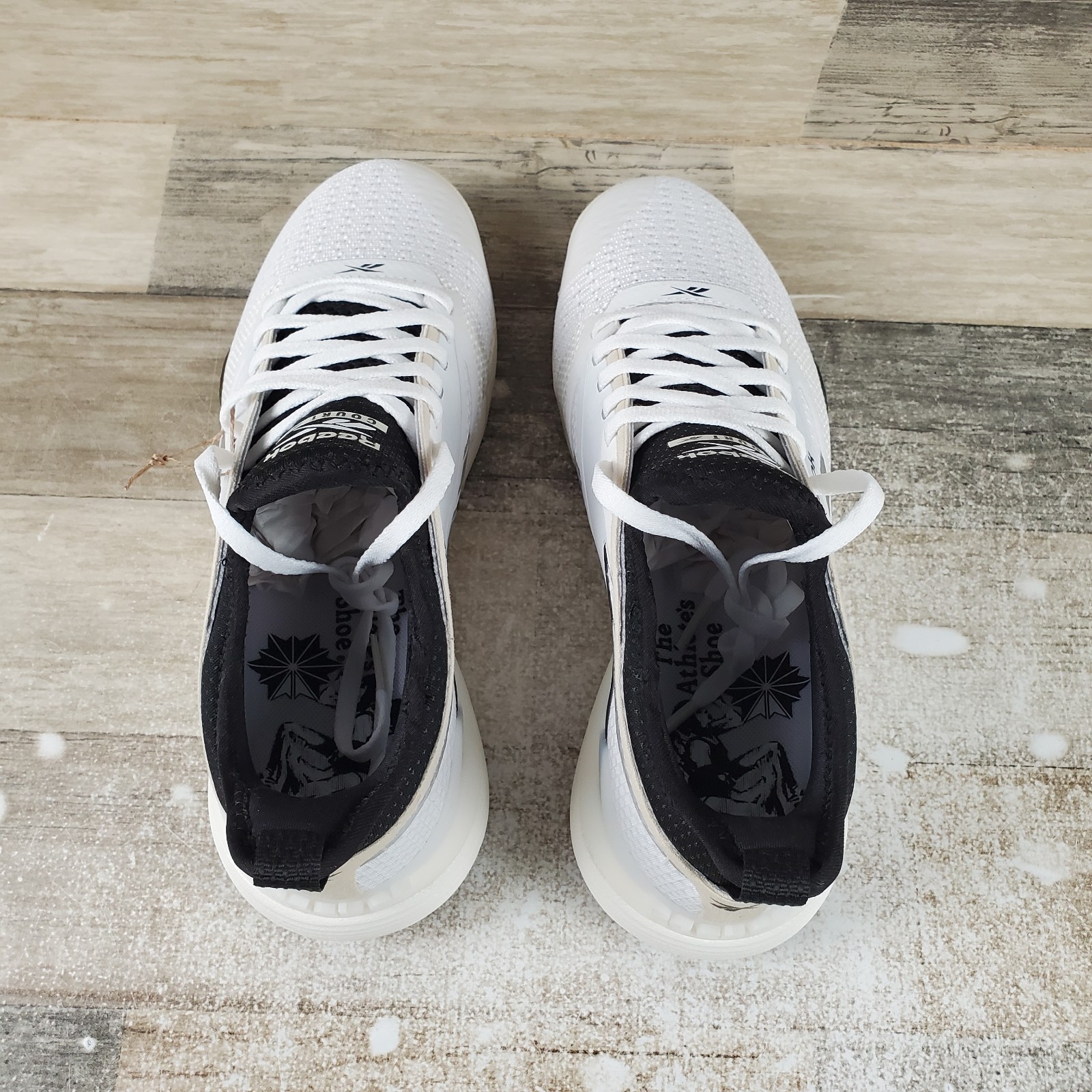 Reebok Nano Court Mens Shoes Sz 7.5 Running Athletic White Black Lace-Up Sneaker