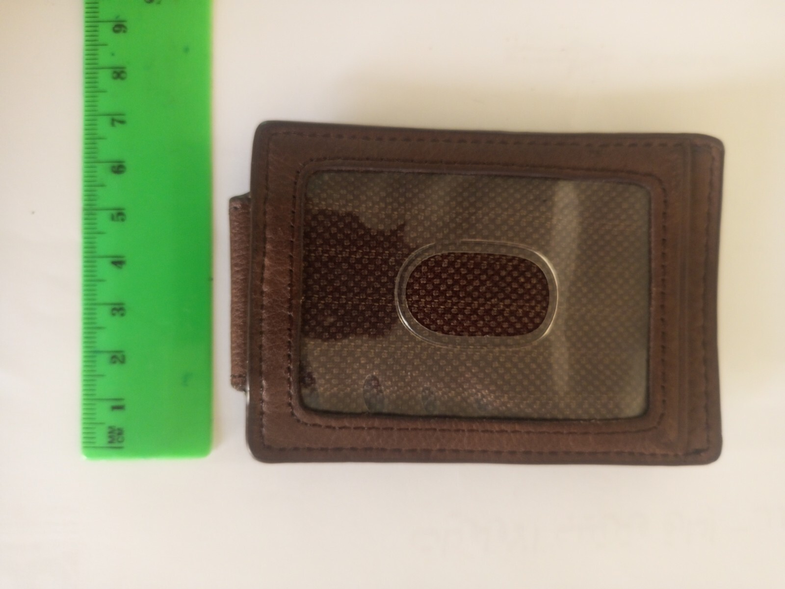 Vintage Fossil Brown Leather Magnatic Walet Business Cards Holder For Men Gift