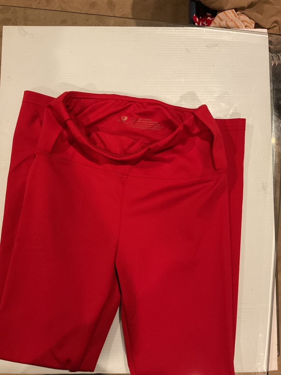 Shoactive Red High-Waisted Athletic Leggings