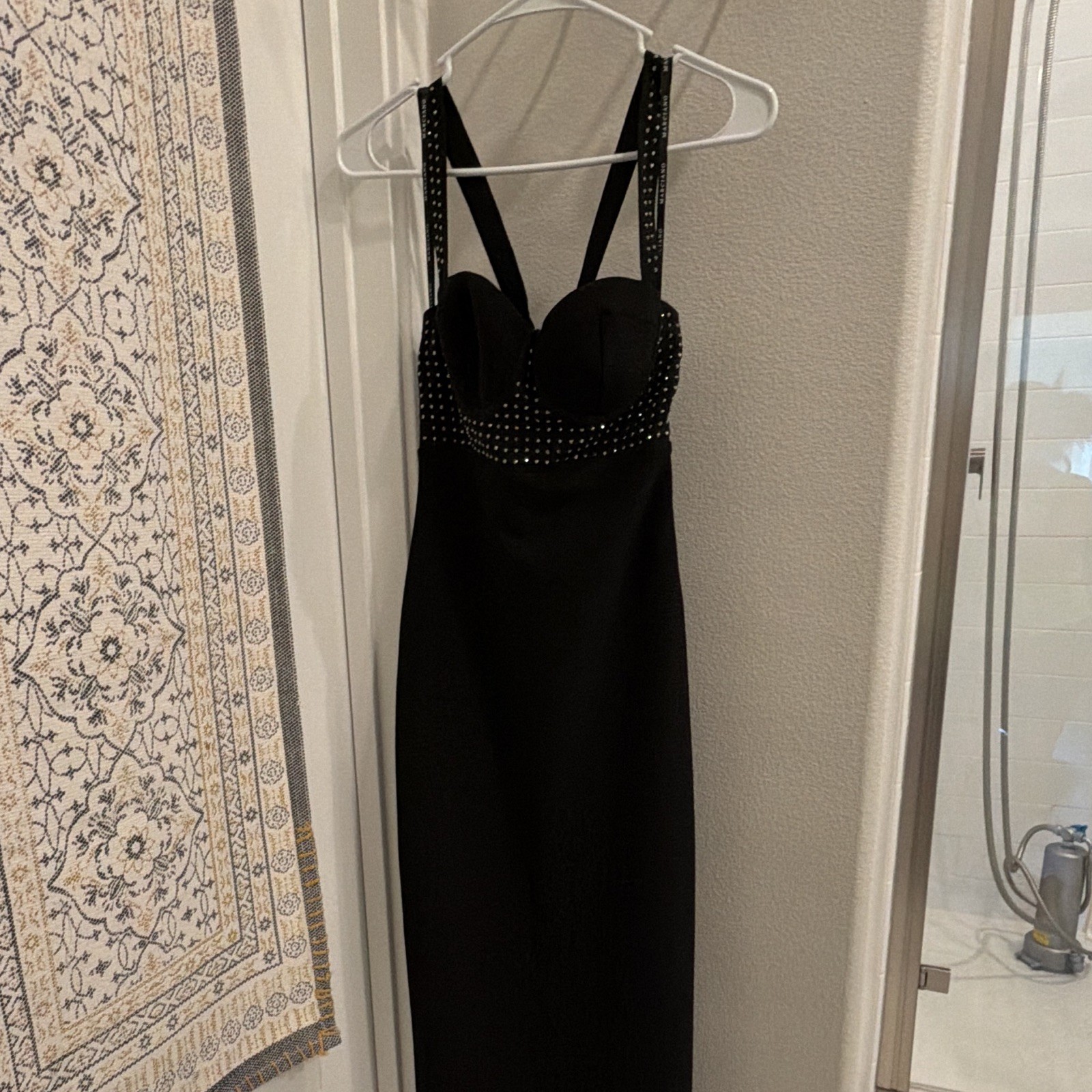 Marciano for GUESS Women’s Black Studded Strappy Sweetheart Long Gown XS