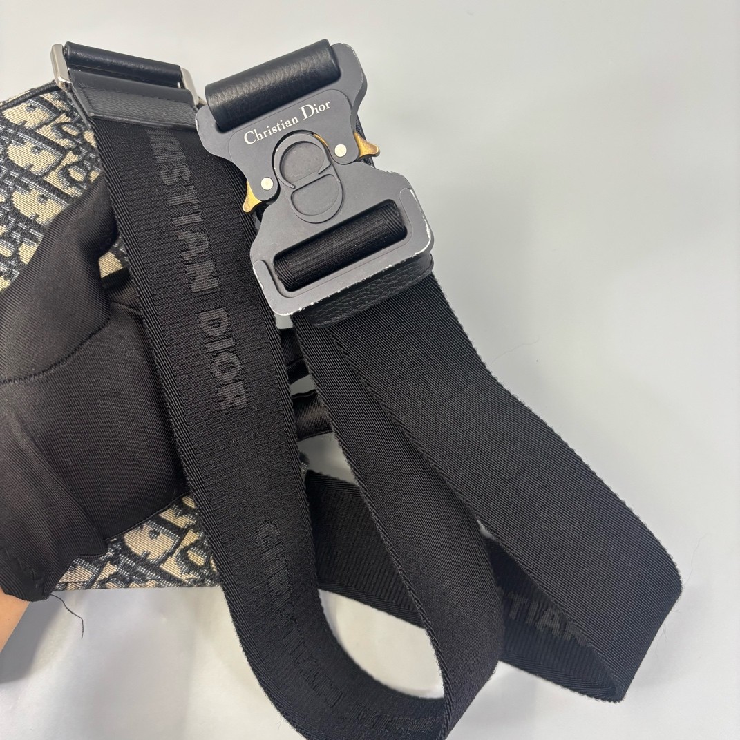 Dior Mans Saddle Bag Black Beige Navy Oblique (mx072426a6r)