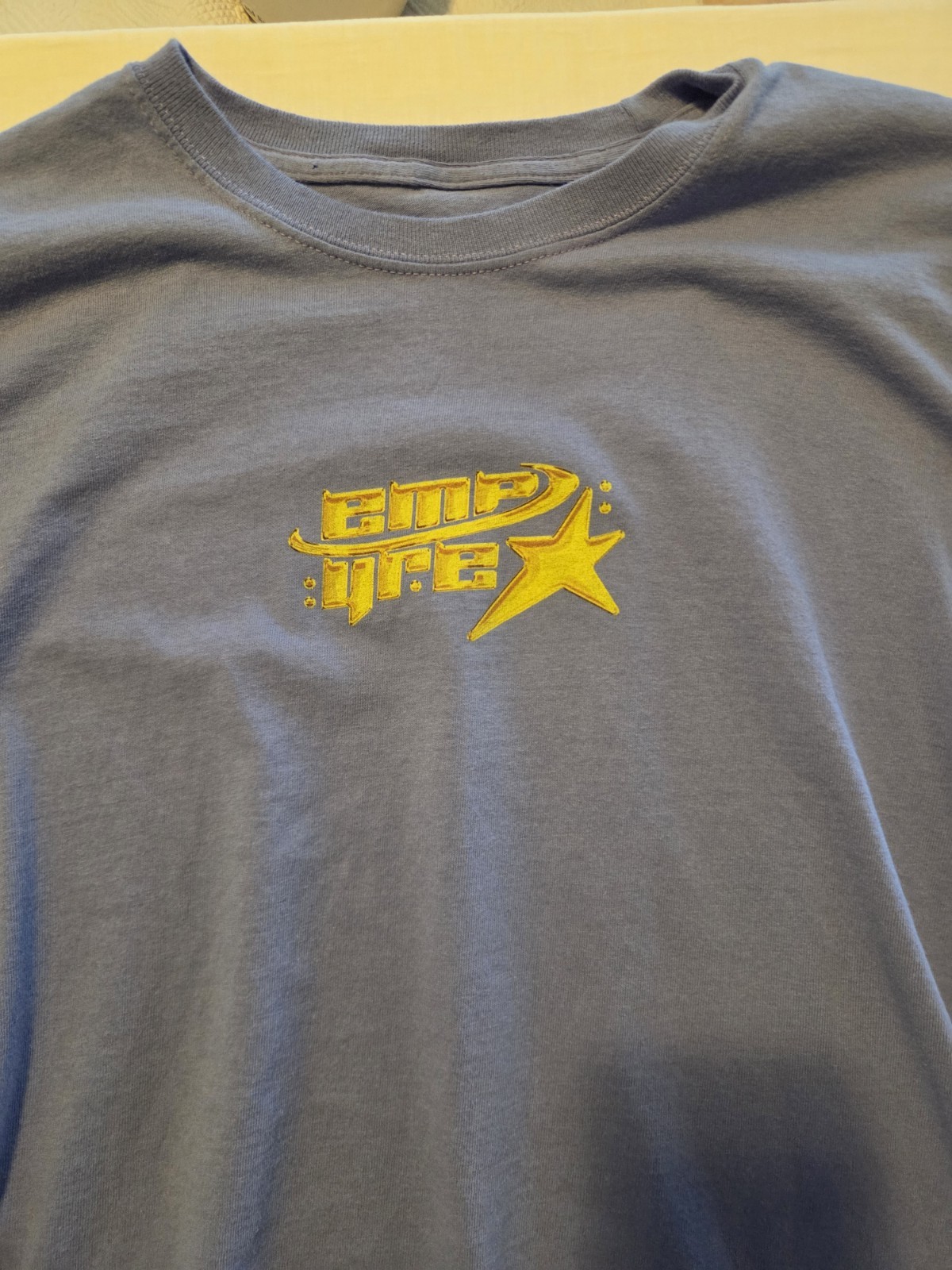 Empyre Men’s Blue Logo Graphic Print Crew Neck Short Sleeve T-Shirt Size L