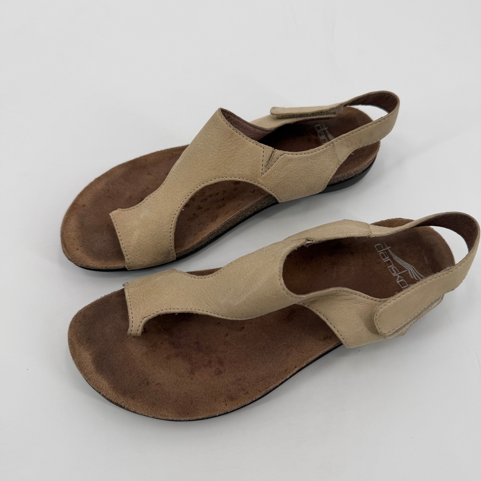 Dansko Reece Tan Leather Thong Slingback Sandals Womens Size 37 Comfort Walking