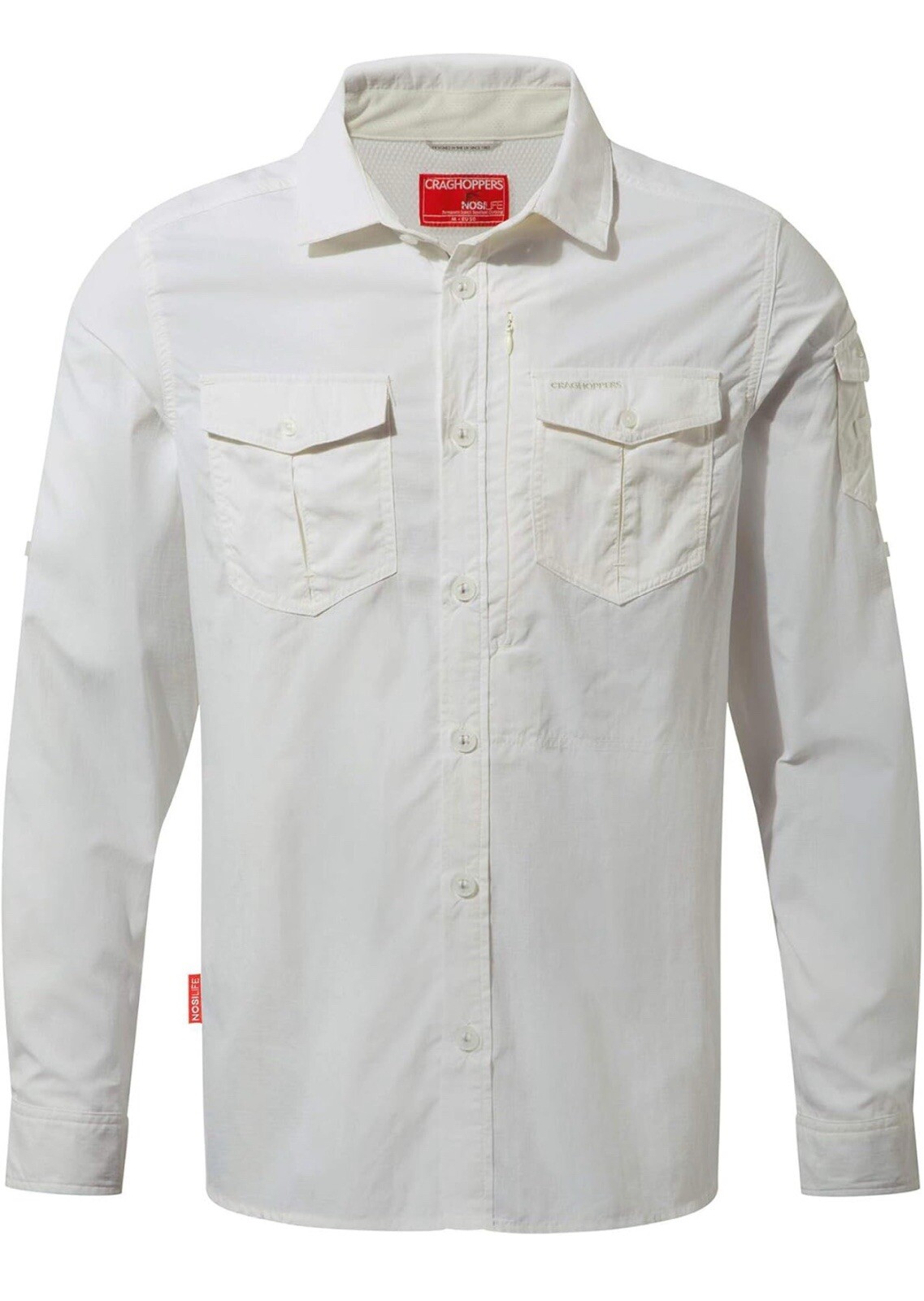 Craghoppers Nosilife Adventure Long Sleeve Shirt Optic White Repel