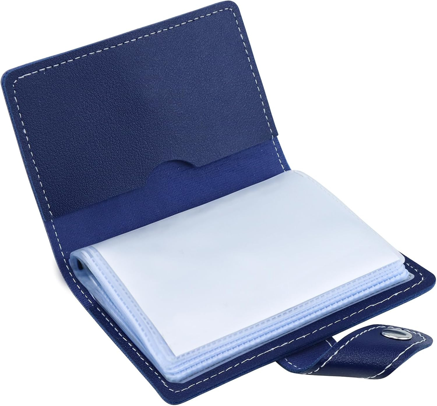 Leather Business Card Holder, 26 Card Slots, RFID Blocking Secure Professional C
