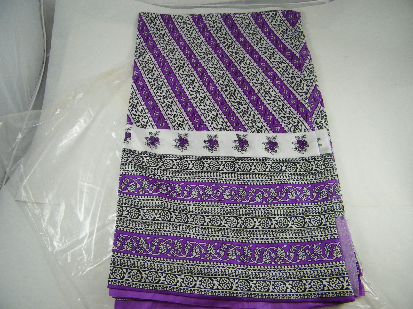 BEAUTIFUL SCREEN PRINTED POLYESTER SAREE PURPLE WITH FLOWER PATTERN