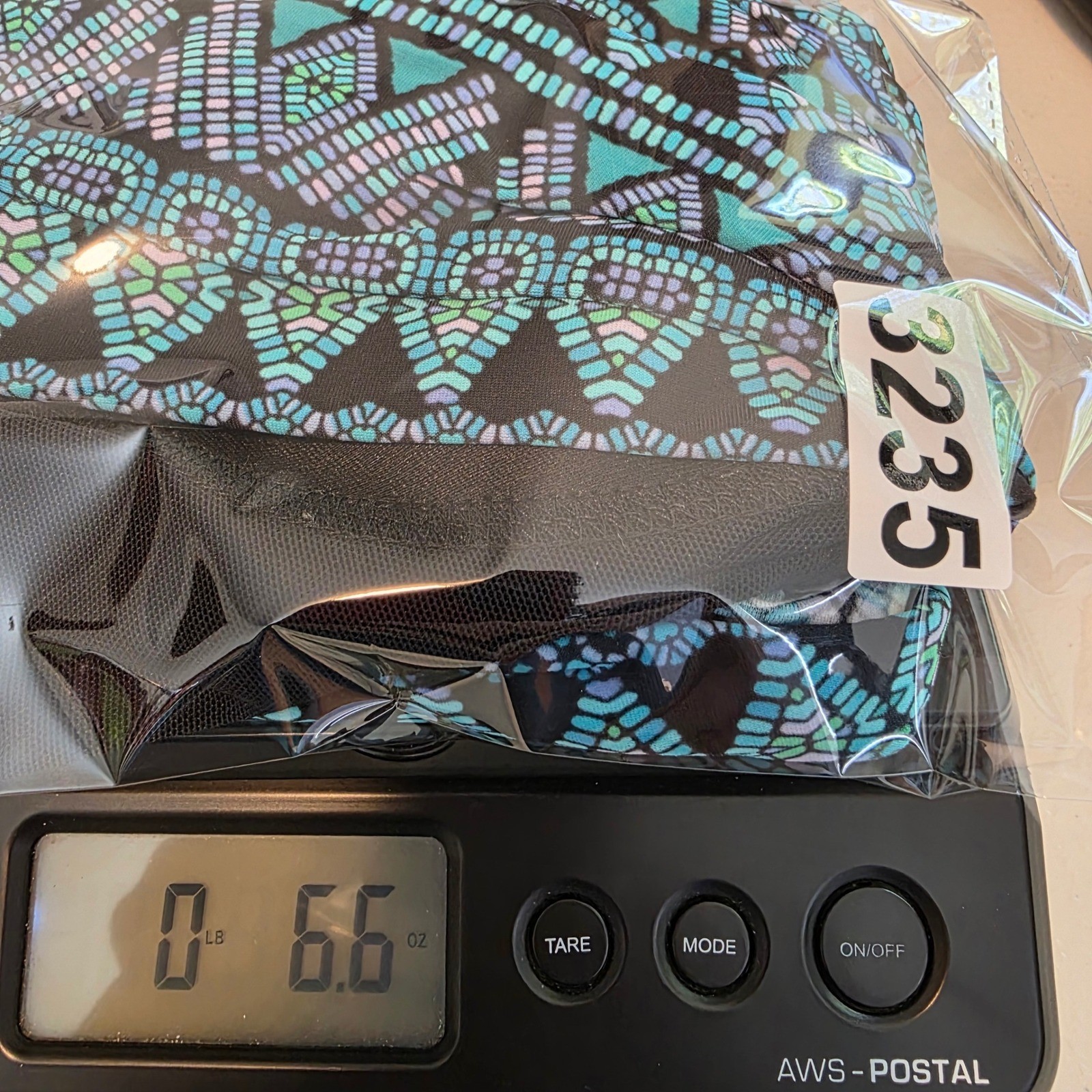 Miraclesuit Palma Deep V One Piece Swimsuit Black Blue Geometric Womens Size 12