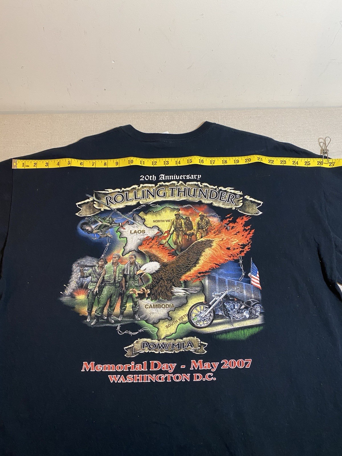 20th Anniversary ROLLING THUNDER Commemorative Graphic T-Shirt 2007 Men’s 2XL