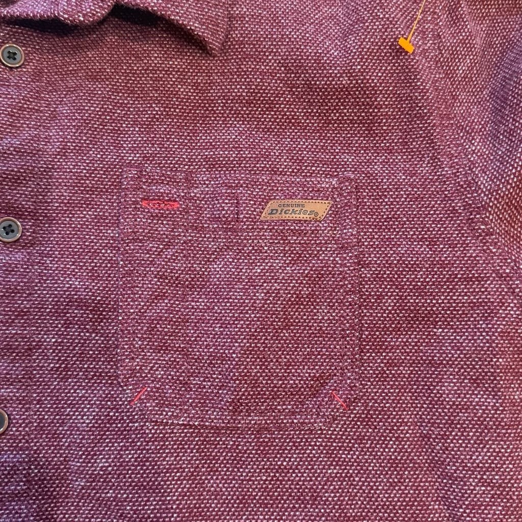 Genuine Dickies Men’s Long Sleeve Button-Down Work Shirt Elbow Patches Size XL