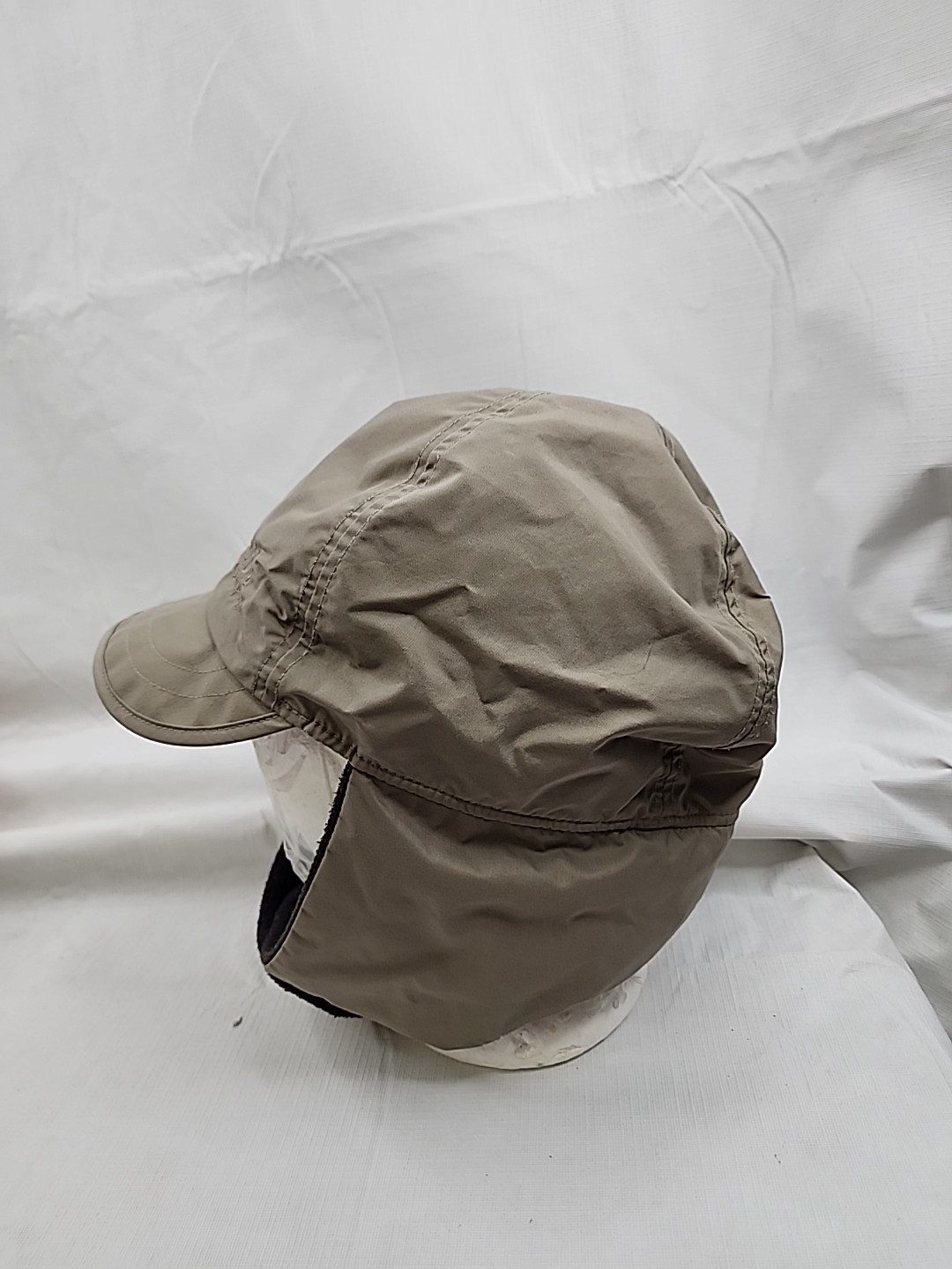 Columbia Hat Trapper Fitted Mens M Gray Nylon Fleece Lined Ear Neck Flap Winter