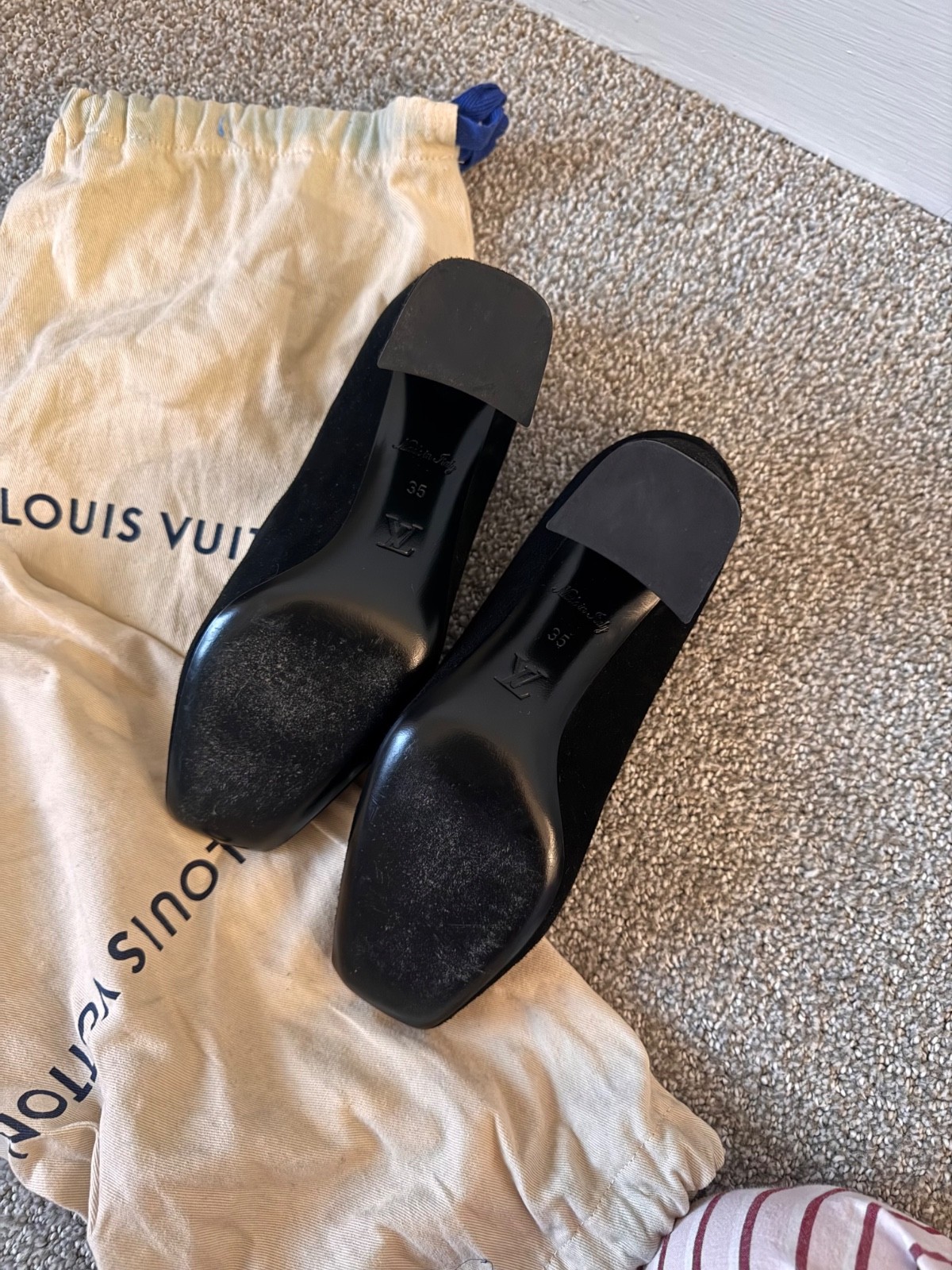 Louis Vuitton Black Suede Madeleine Pump