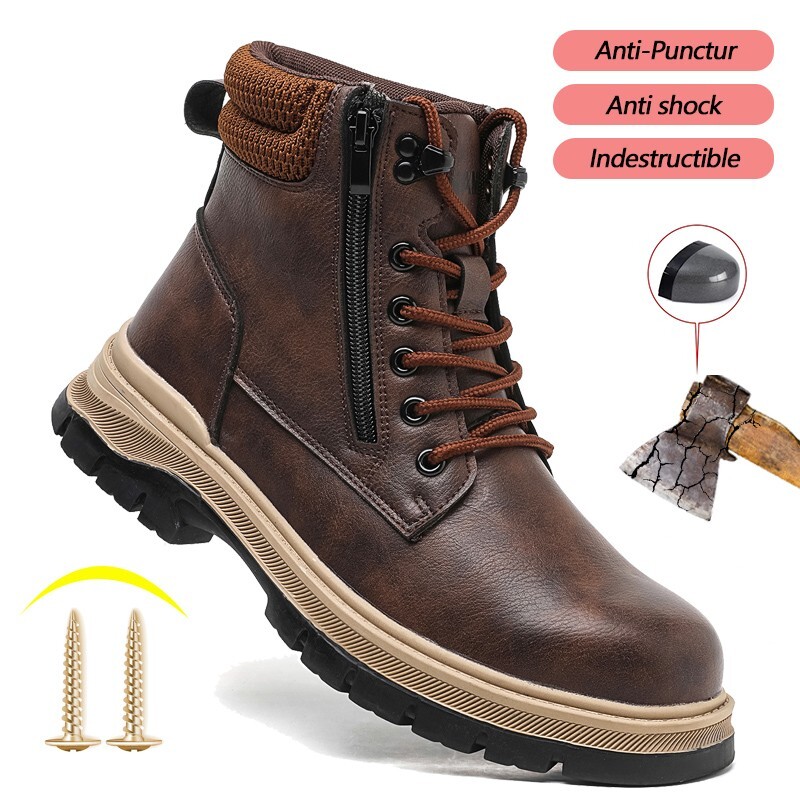 Steel Toe Safety Shoes for Men Work Sneakers Indestructible Waterproof boots