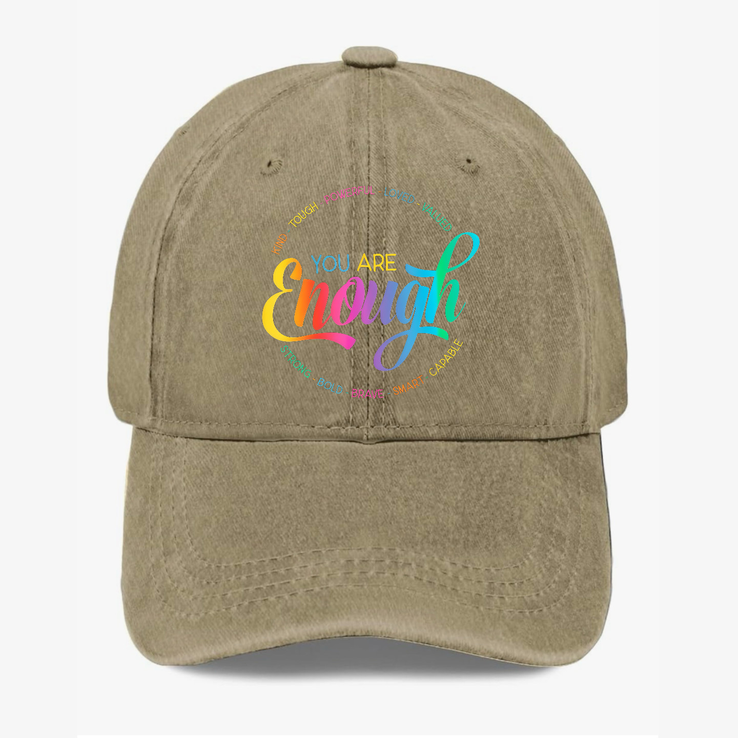 You Are Enough Hat Inspirational Positive Quote Washed Cap Gift for Women
