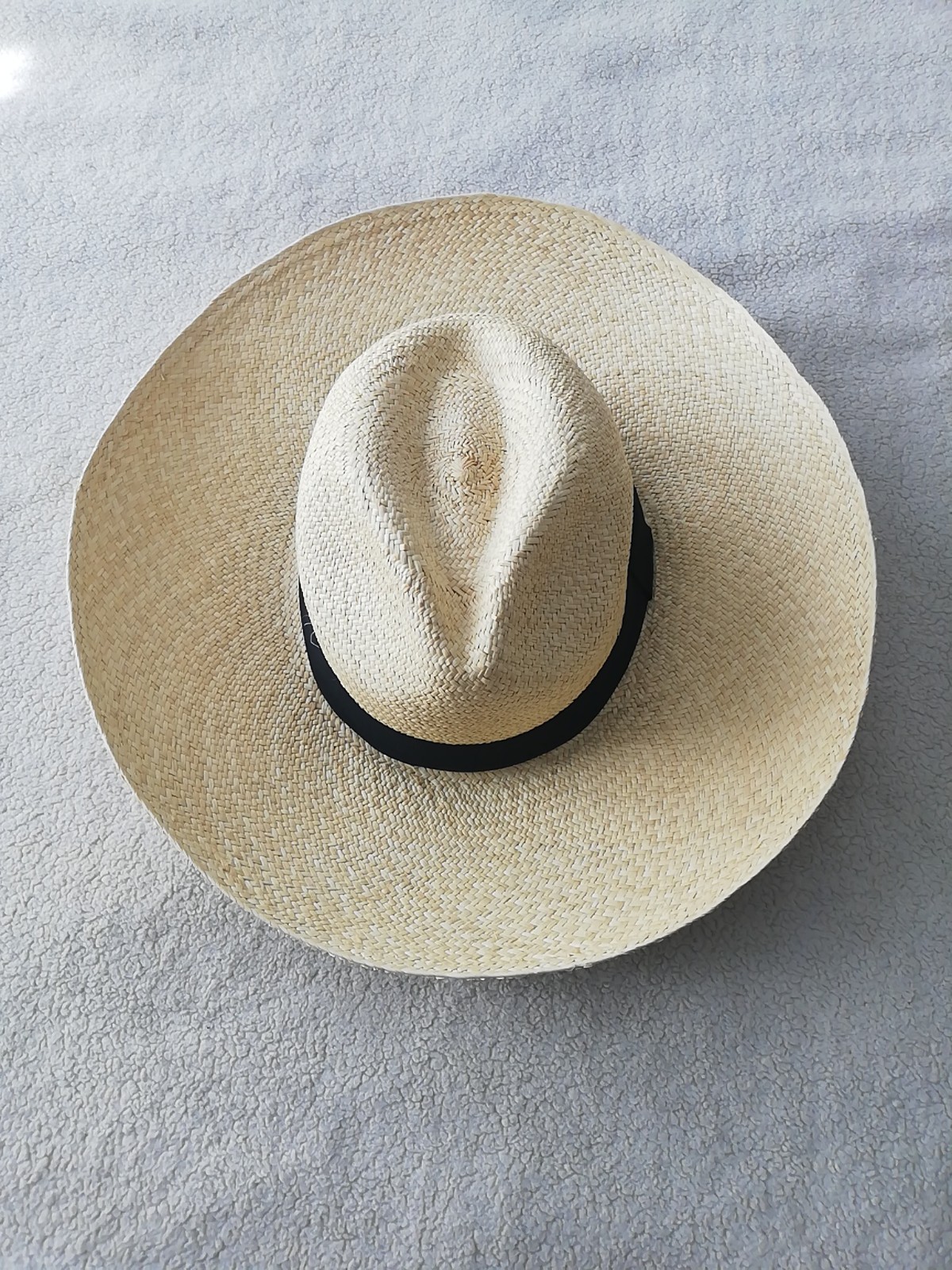 GENUINE ECUADOR HAT “PANAMA HAT” 100% TOQUILLA STRAW LARGE 60Cm CLASSIC BEIGE