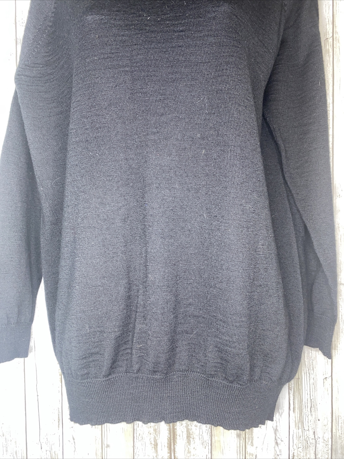 Deborah Laus Sportswear Vintage Acrylic & Wool Blend Black Turtleneck Size Large