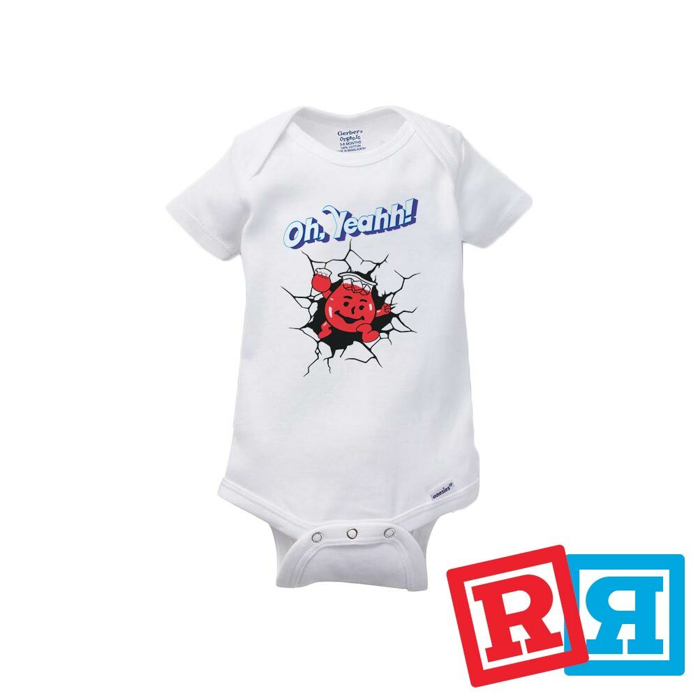 Kool Aid Man Gerber Baby Onesie® Cotton Unisex White Short Sleeve Bodysuit