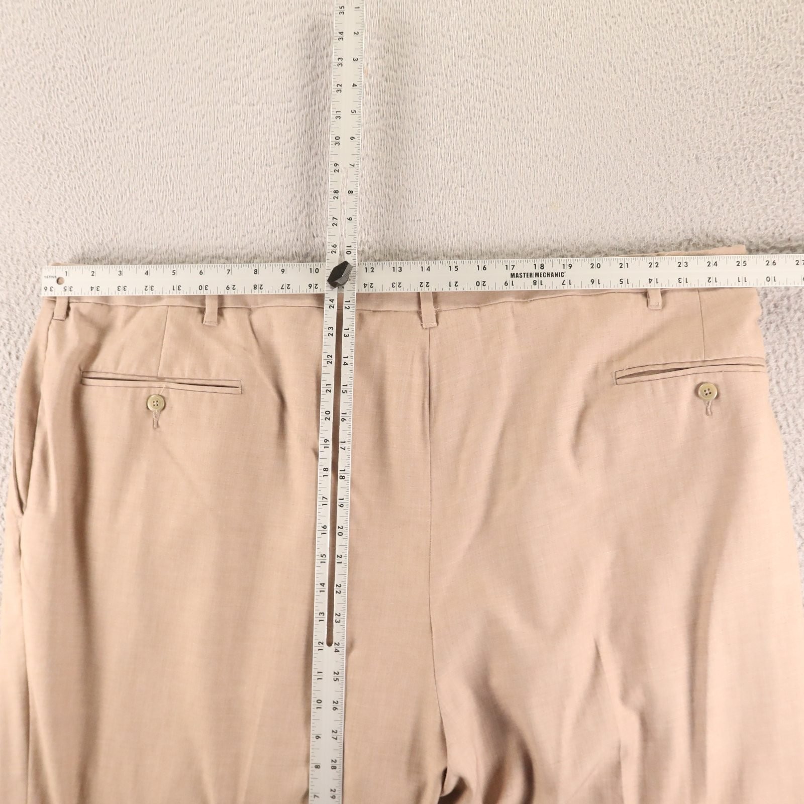 Haggar Pants Mens 52×30 Beige Polyester Haggar Big & Tall Size 52 Slacks Pleated