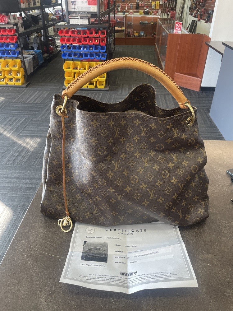Louis Vuitton Artsy Hobo Bag MM Brown Monogram Canvas W/ COA
