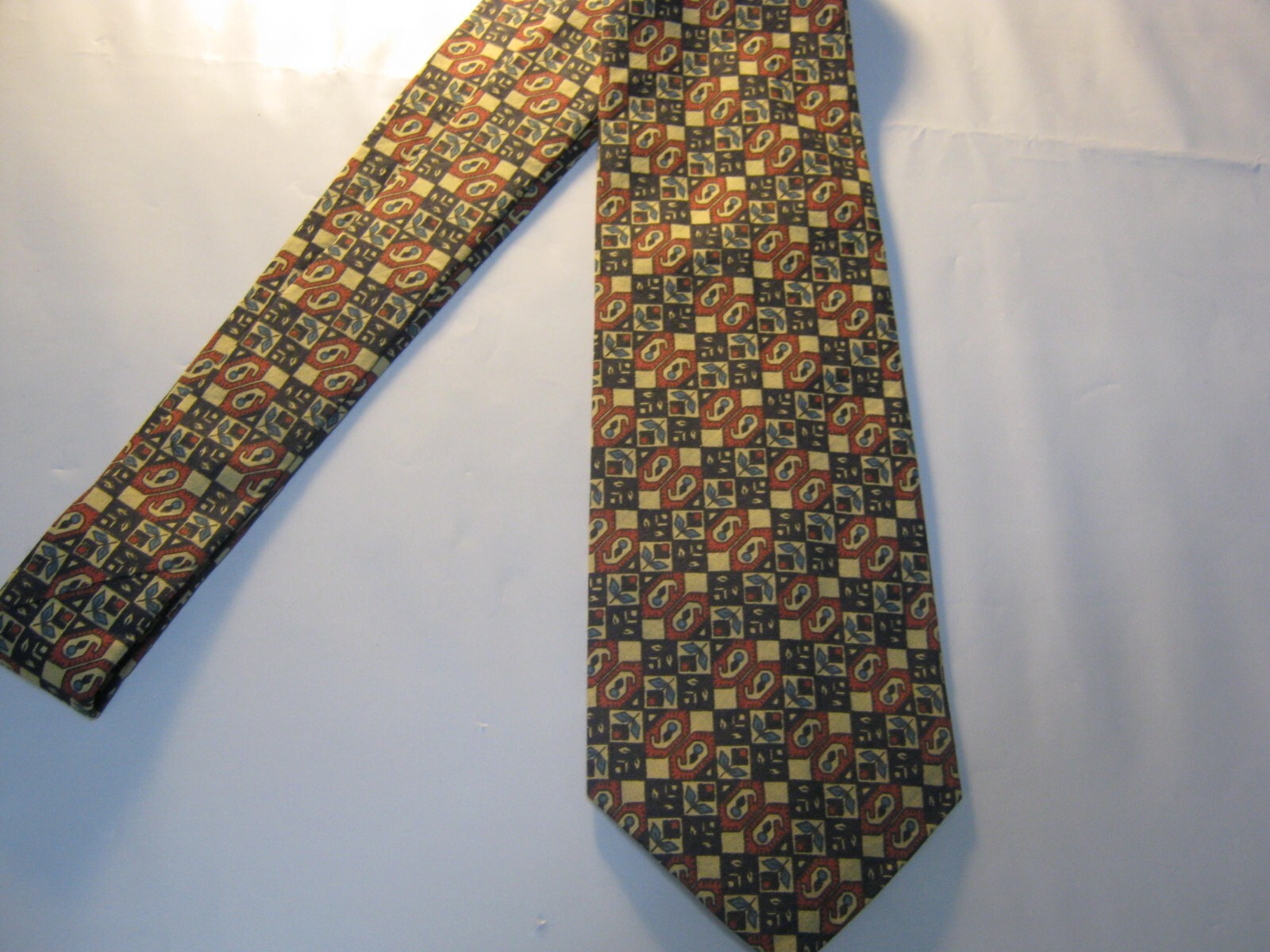 Natural Assets red black blue beige Cotton Tie 56 x 3.75 Necktie 15546