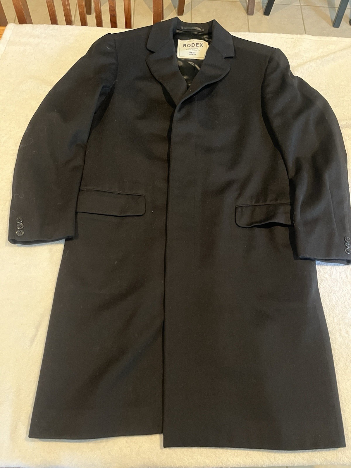 Vintage Rodex Of London Wool Venetian Long Coat Made In England Black Men Sz M?