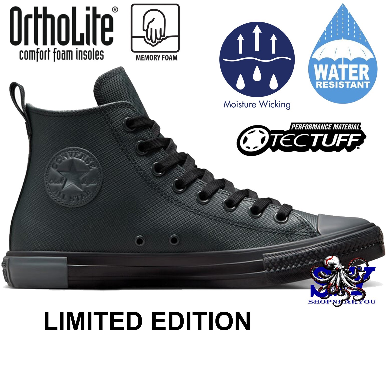 CONVERSE Men’s Chuck Taylor All Star TecTuff Shoe Water-Resistant Sneakers NEW