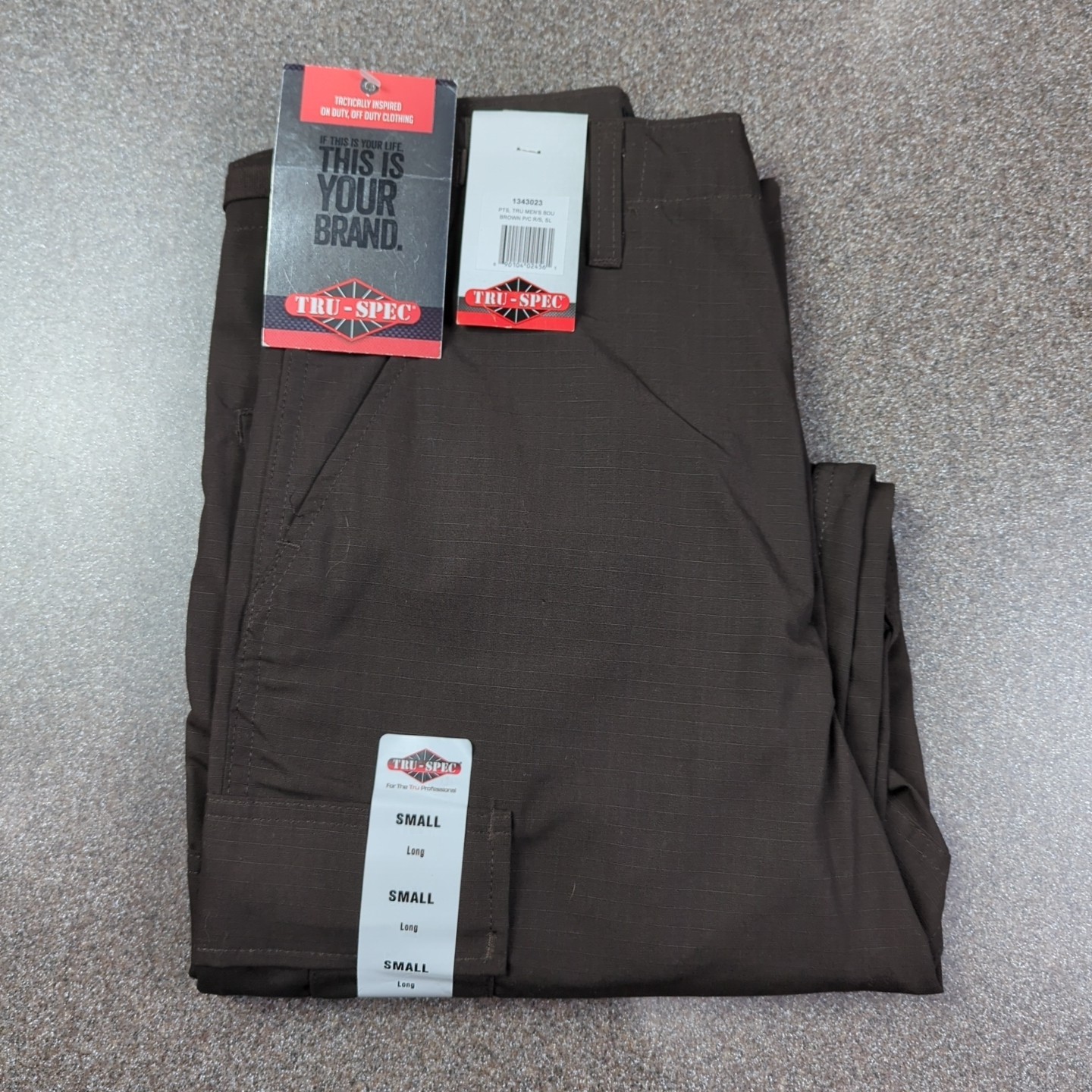 TRU-SPEC Mens Pants Small Long Brown BDU RIP-STOP TACTICAL CARGO NWT