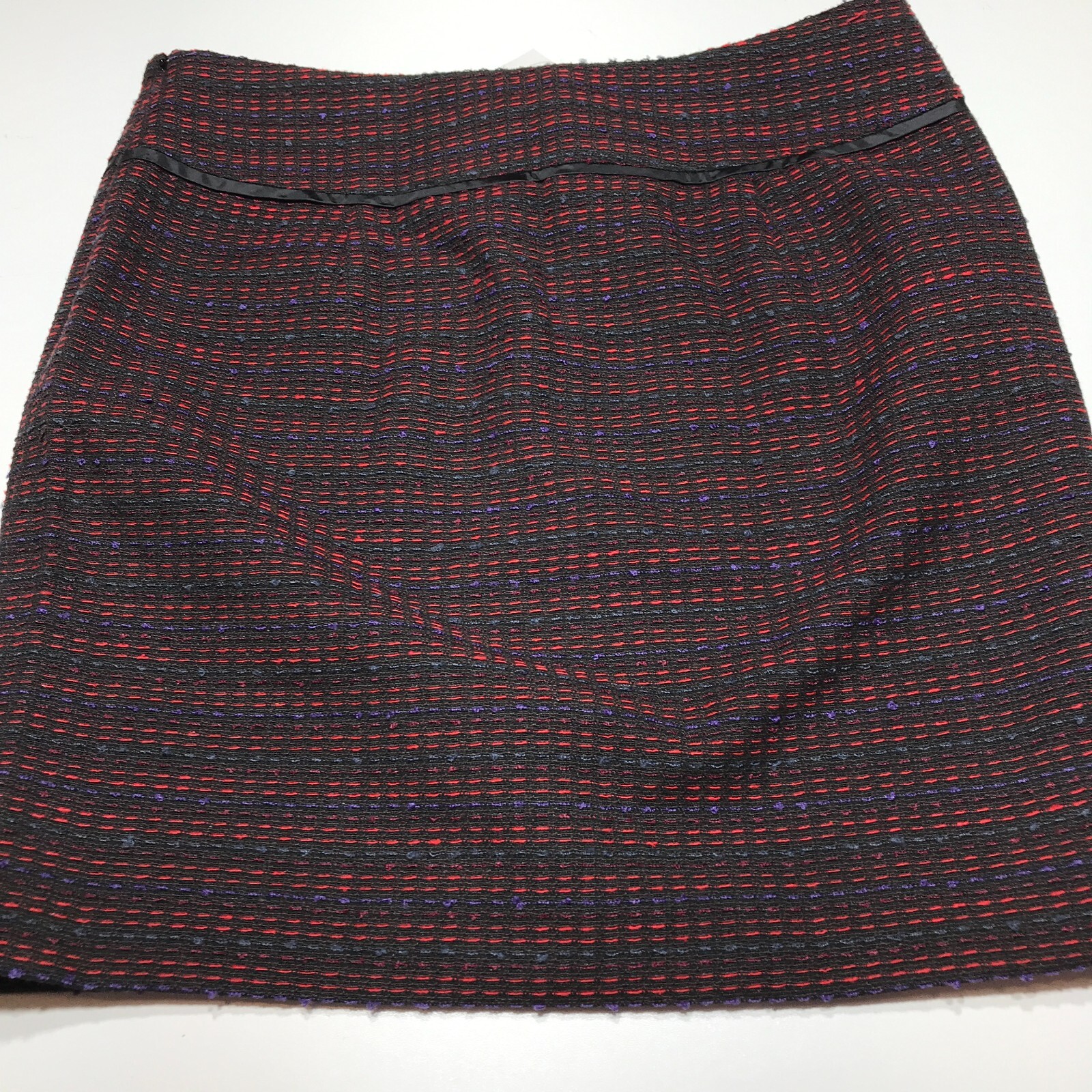 Loft Skirt Womens Size 4 Side Zip Lined Black Red Blue Purple Woven Straight NWT