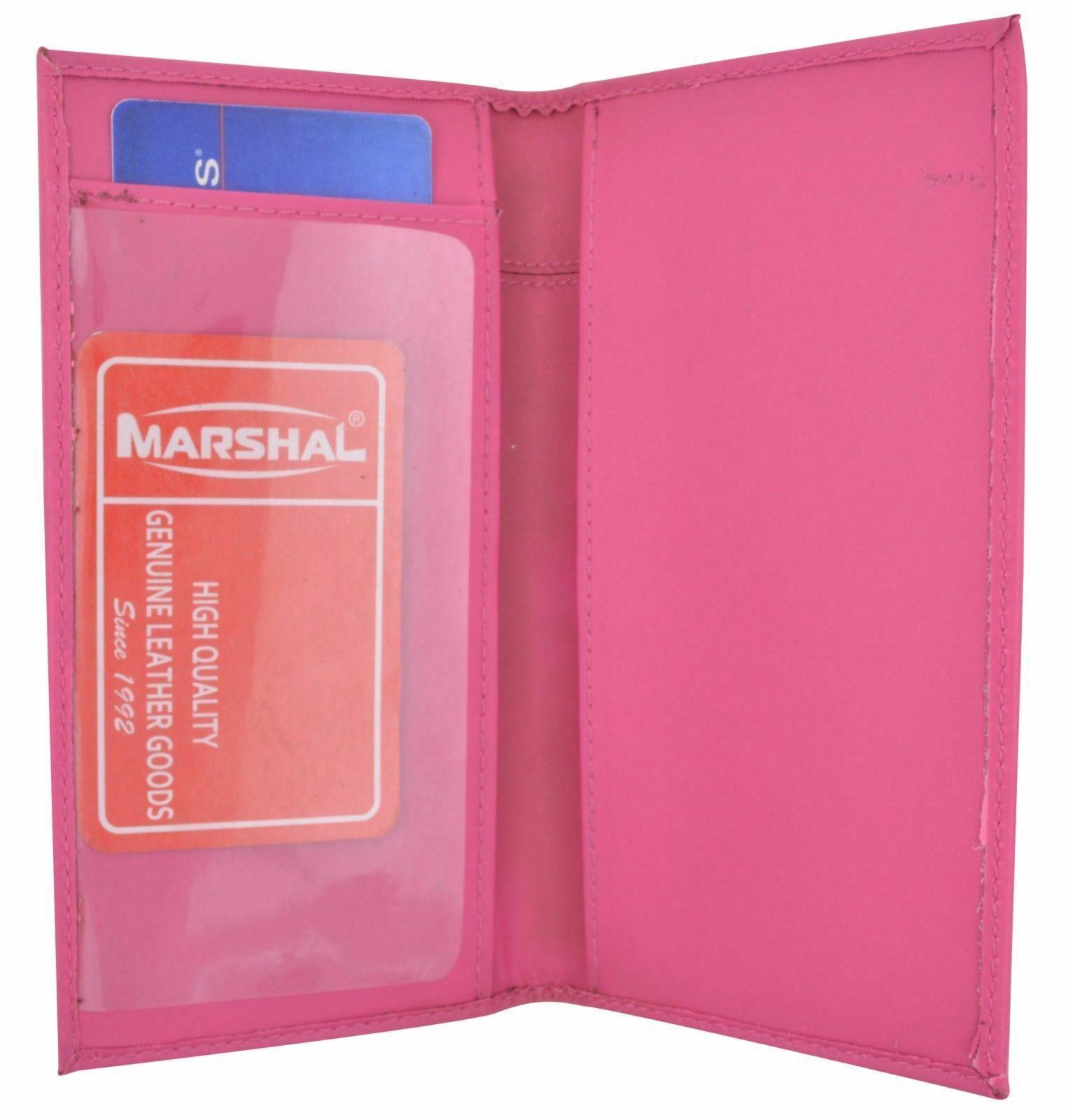 Leather Basic Checkbook Cover Holder Slim Plain Mens Womens Many Colors New