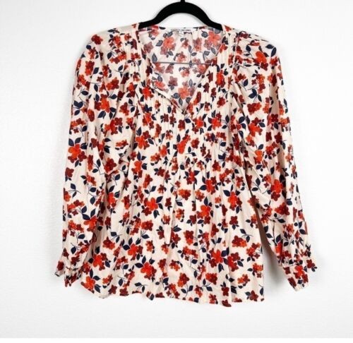 Elizabeth and James Womens Long Sleeve Floral Blouse Sz Small
