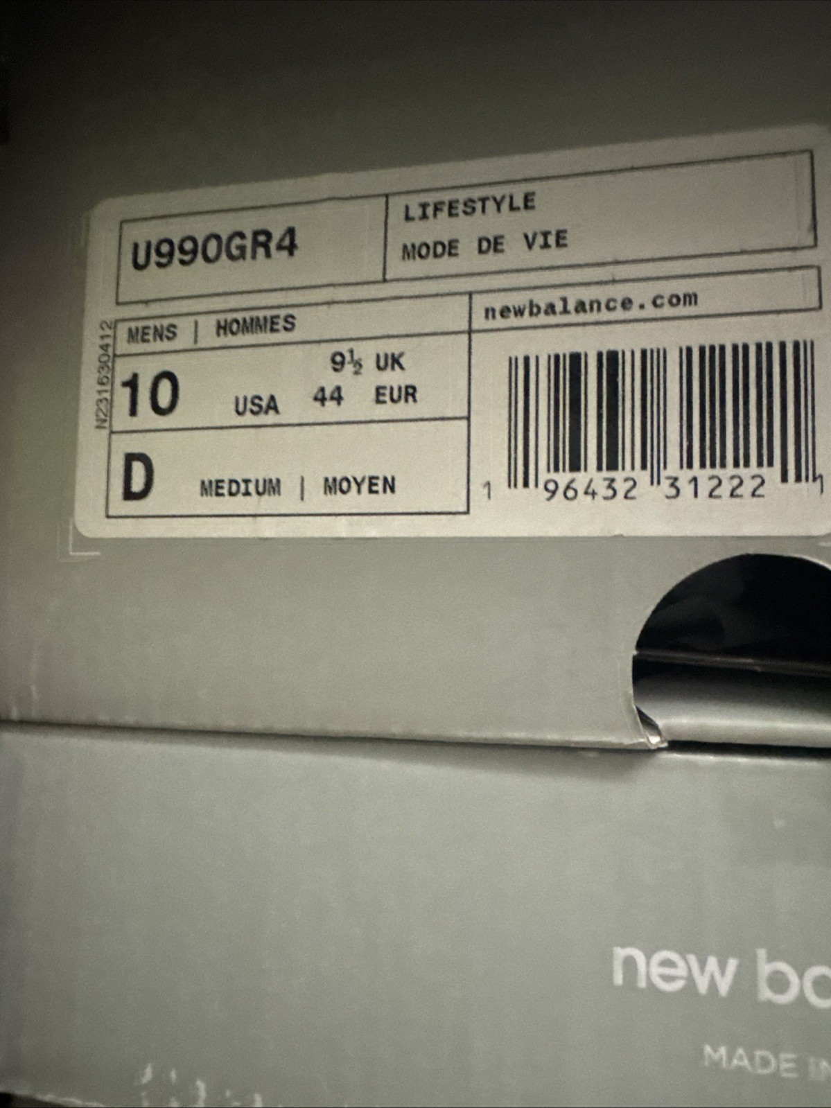 New Balance 990 v4 Sneakers Made in USA Grey Silver U990GR4 6 Men’s Size 7.5-13