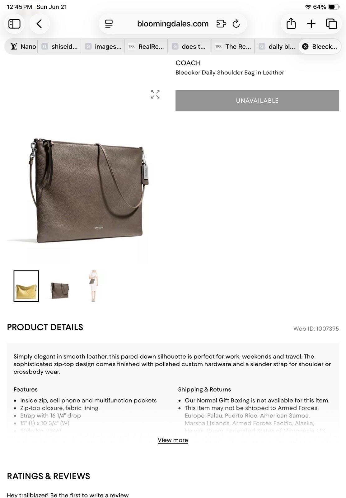 COACH Bleecker Daily Shoulder Bag -Taupe